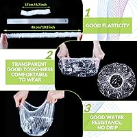 Vista 4 de Retisee 1000 gorras de ducha desechables a granel 18.2 de plástico transparente para el cabello, elásticas, grandes, gruesas, impermeables