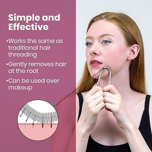 Miniatura 2 de Lindo Twist-N-Roll Pinzas  Herramienta de depilación facial de resorte, rosca natural, acero inoxidable, elimina el vello no deseado en el labio