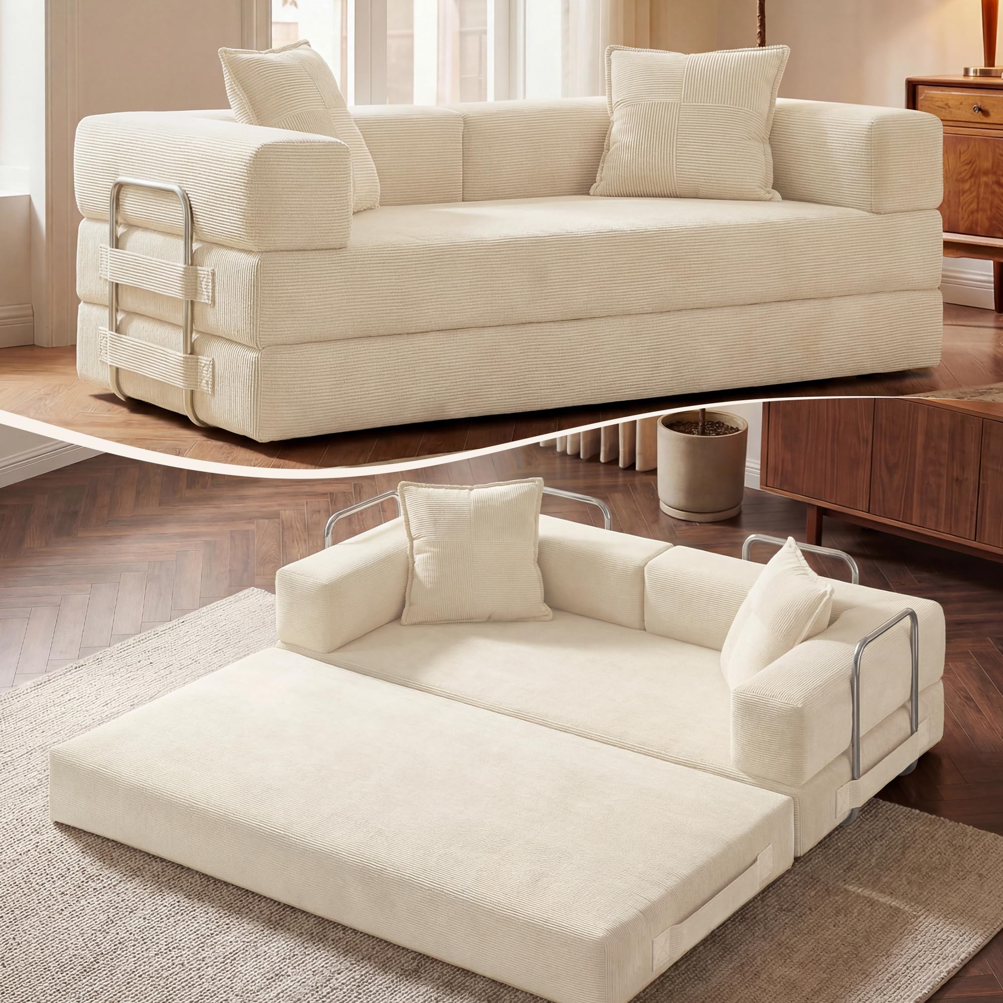 GRUSIGN 78 Inch Convertible Sofa Bed
