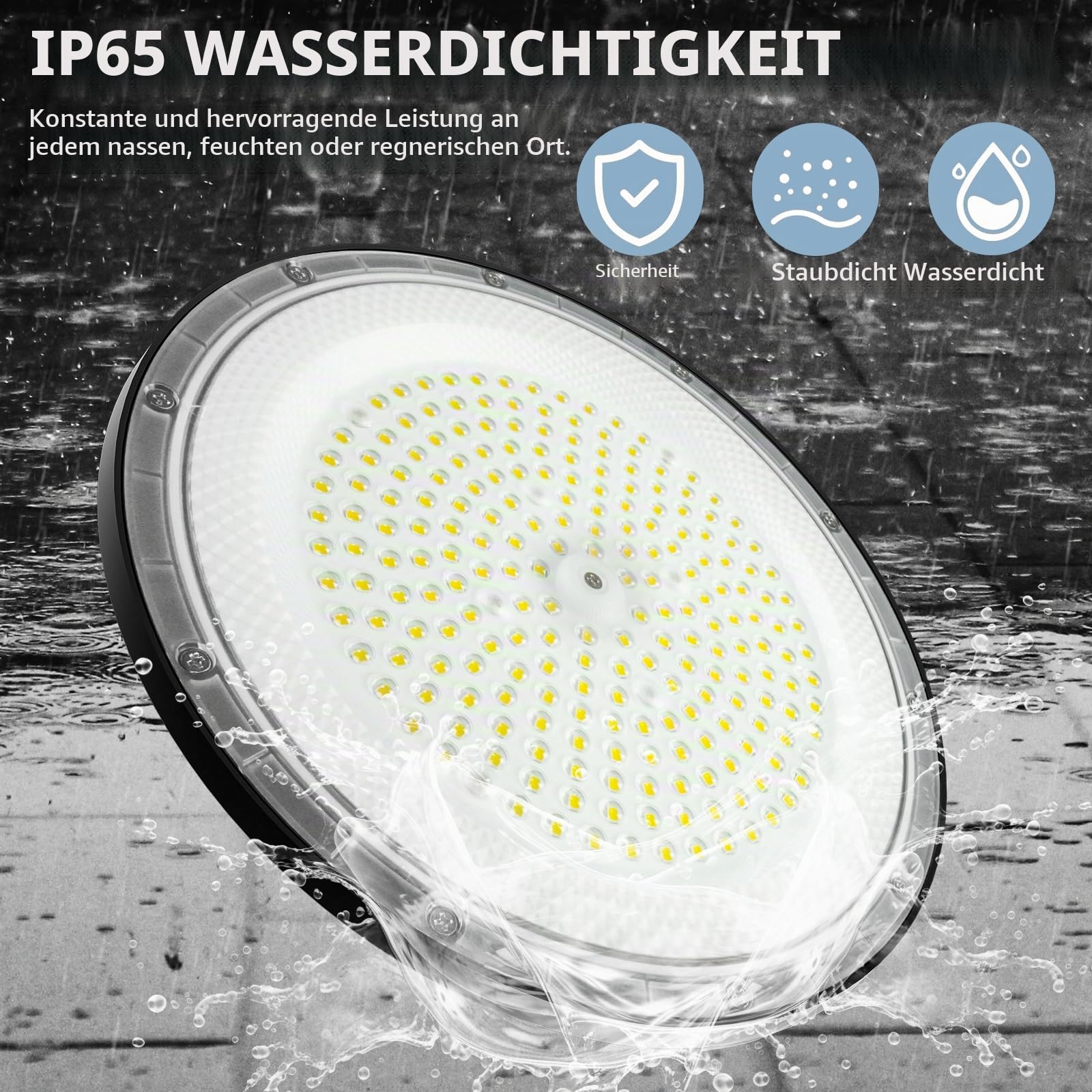 UFO LED hallenstrahler,LED Werkstattlampe,IP65 Wasserdichte Industrielampe für Fabriken, Lagerhäuser,Garagen (4 Pack, 150W)