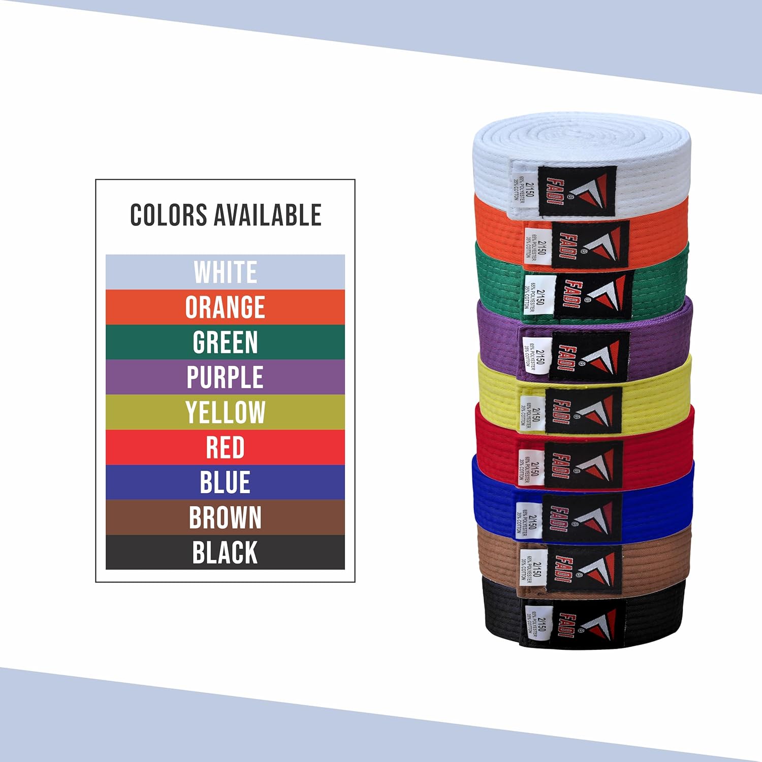 Martial Arts Belt for Karate, Judo, Aikido and Taekwondo - Durable Cotton-Polyester Blend for Adults and Kids - Image 2