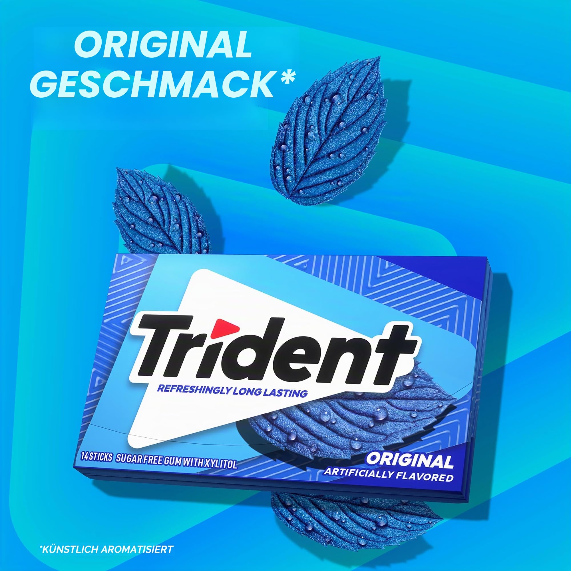 Trident Original Flavor Kaugummi zuckerfrei, 24 Packungen á 14 Stück (336 Stück insgesamt)