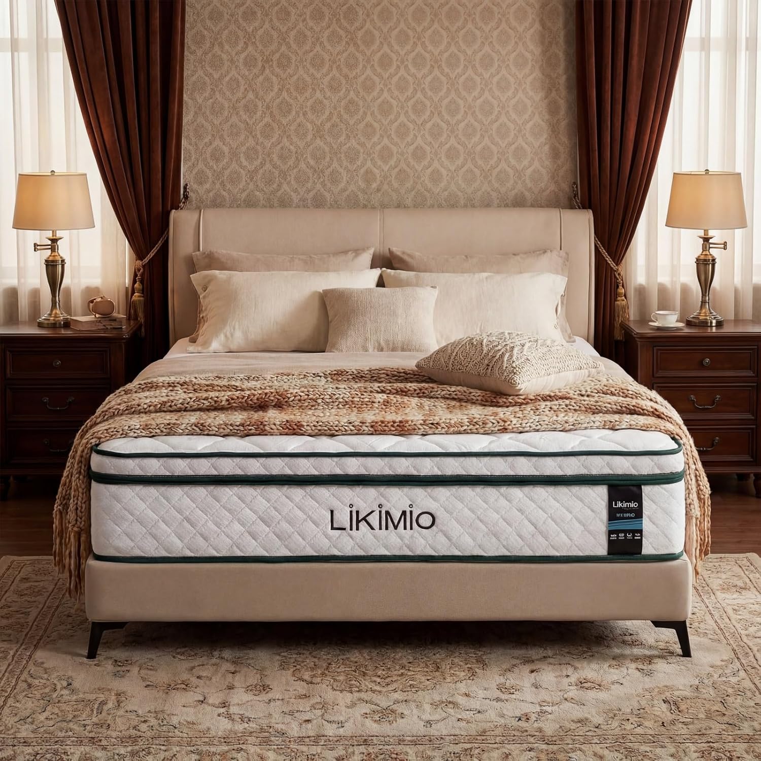 LIKIMIO 14 Inch Full Size Mattress, 2-in-1 Hybrid Mattress w/Memory Foam & Pocket Springs in A Box, Oeko-TEX & CertiPUR-US Certified, Made in USA