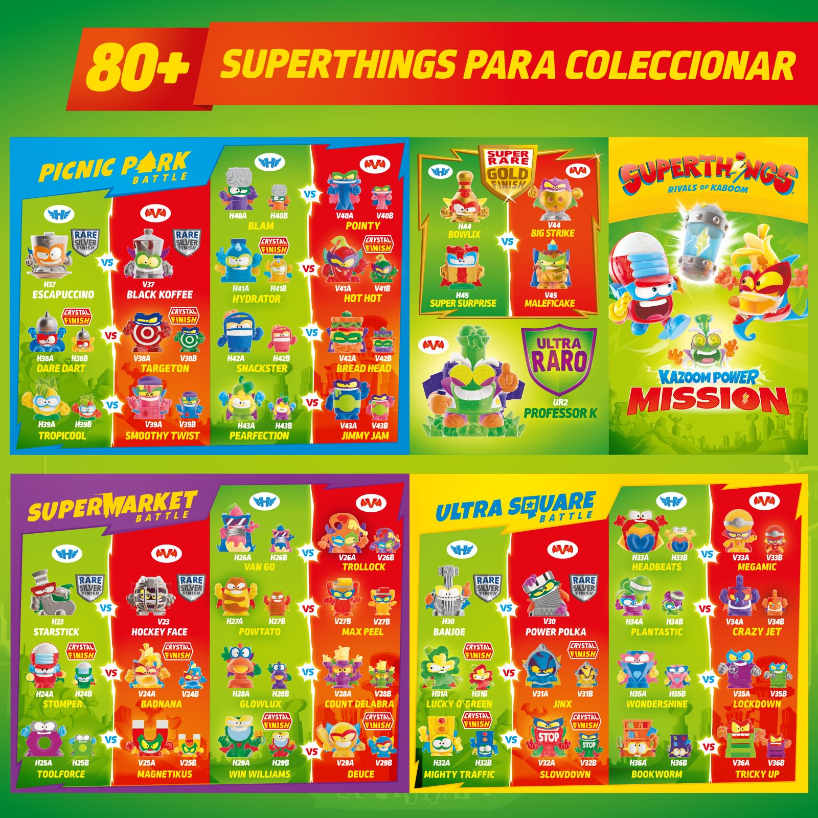 SUPERTHINGS KAZOOM Power Mission – One Pack. Caja con 25 Sobres con Figuras coleccionables. Cada sobre Contiene 1 SuperThings Sorpresa y 1 Checklist