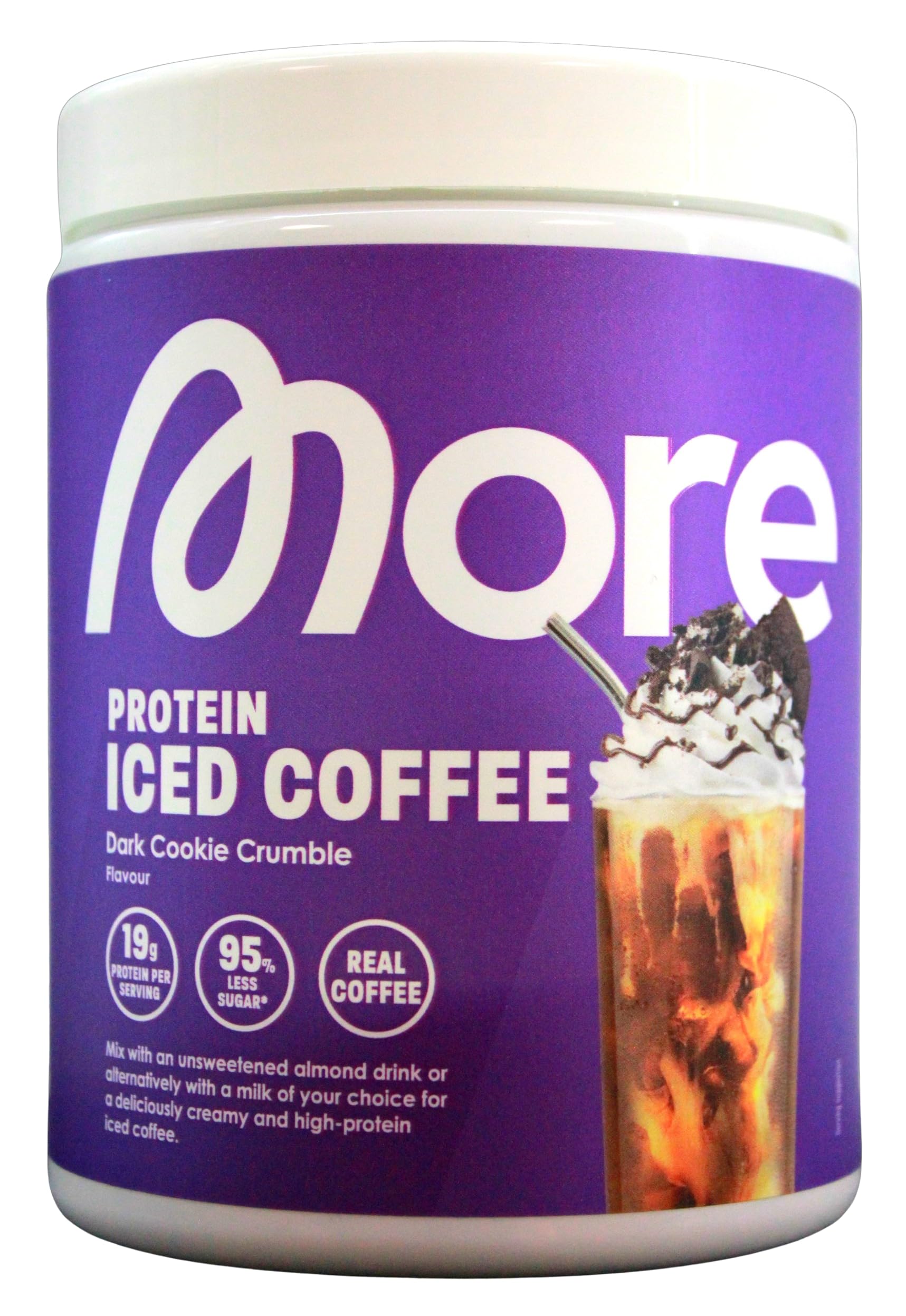 More Protein Iced Coffee Dark Cookie Crumble Flavour Getränkepulver, 3er Pack (3 x 300g)