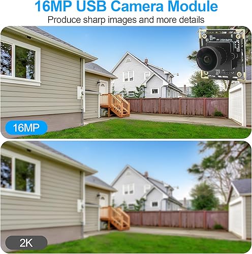 Miniatura 2 de MMlove Módulo de cámara USB de 16MP Lightburn Cámara 170 Gran angular M12 Lente ojo de pez con sensor de imagen IMX298 Plug & Play Cámara web de