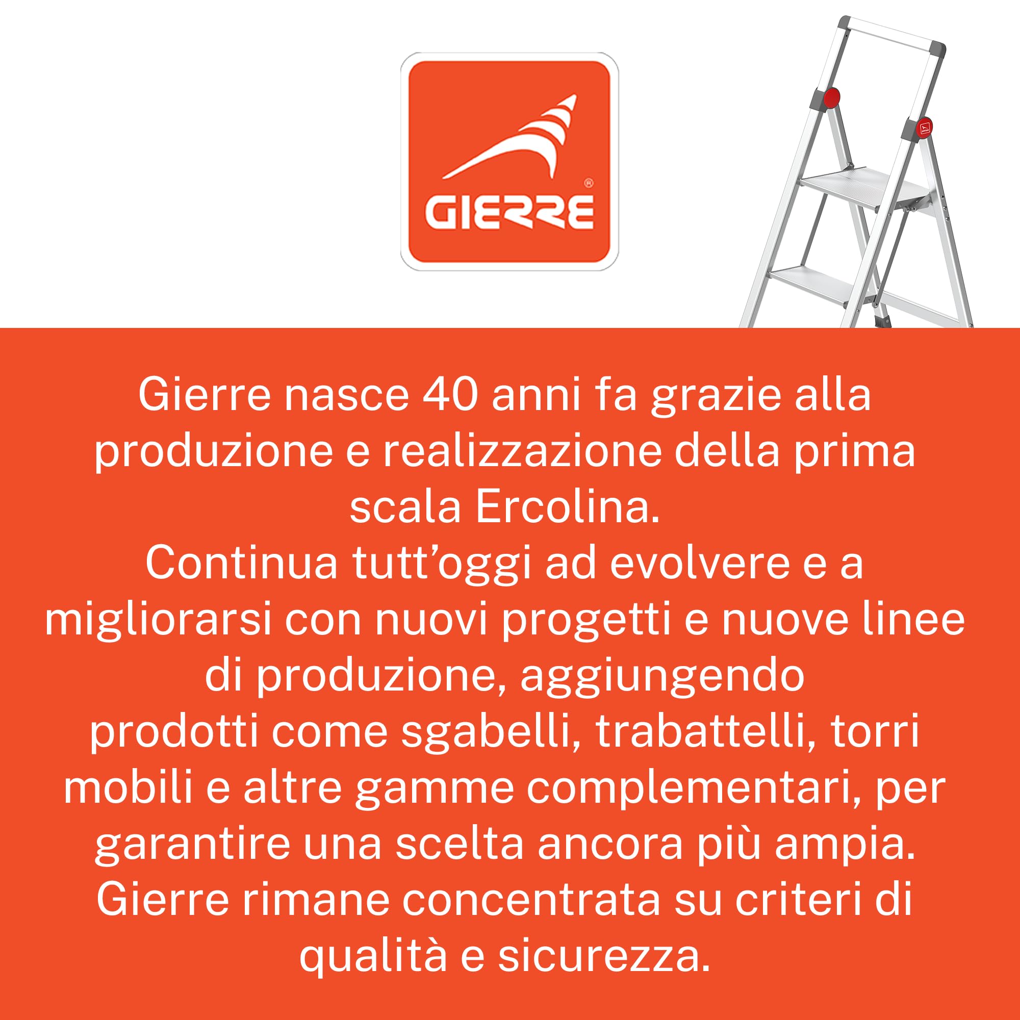 GIERRE Scaletta 2 Gradini Pieghevole Salvaspazio 90H x 41 cm Scala Alluminio con Gradini Zigrinati Profondi 10 Cm Scaletta Pieghevole con Piedini Antiscivolo e Comoda Piattaforma da 30,5 cm