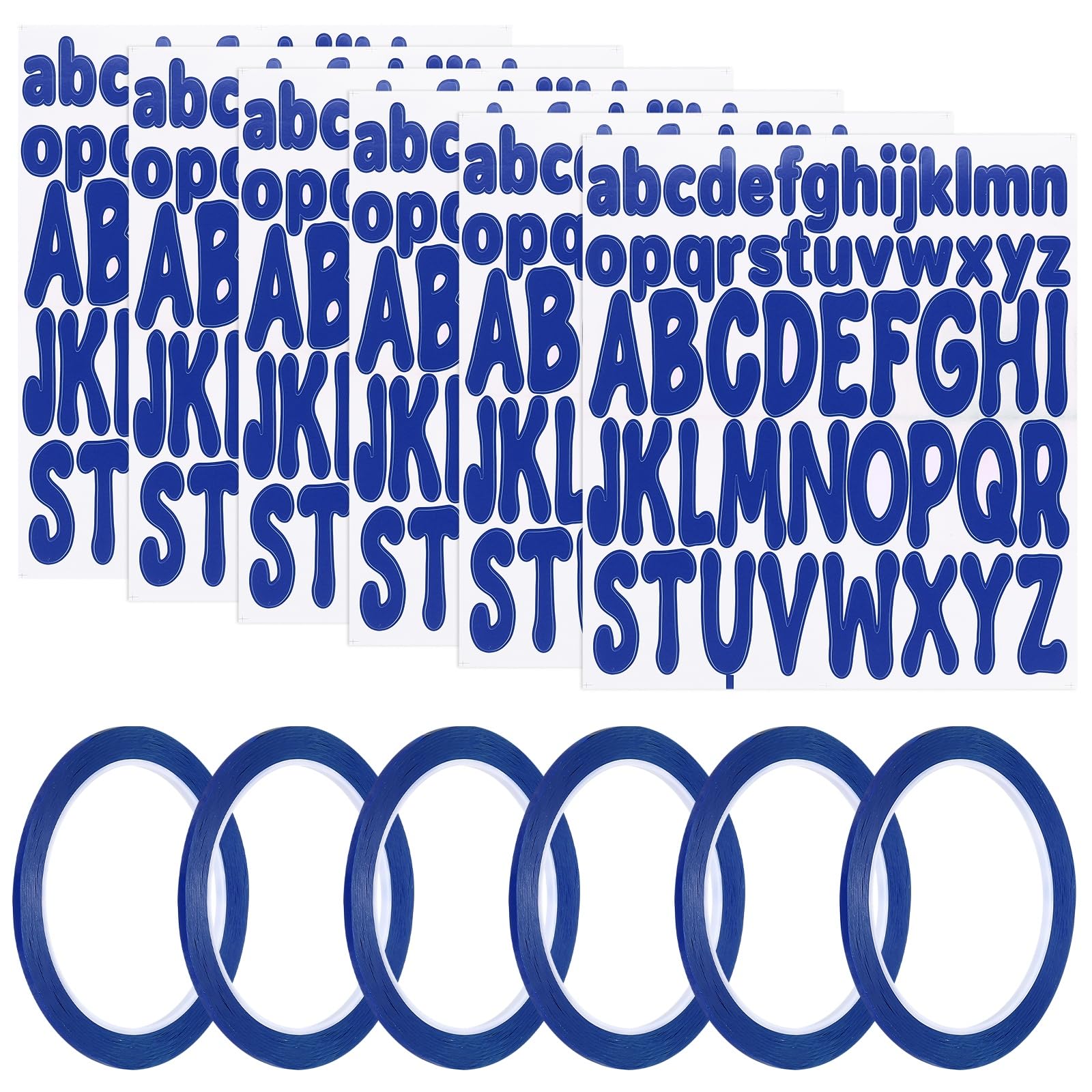 Autocollants alphabet bleu foncé pour personnaliser vos boîtes