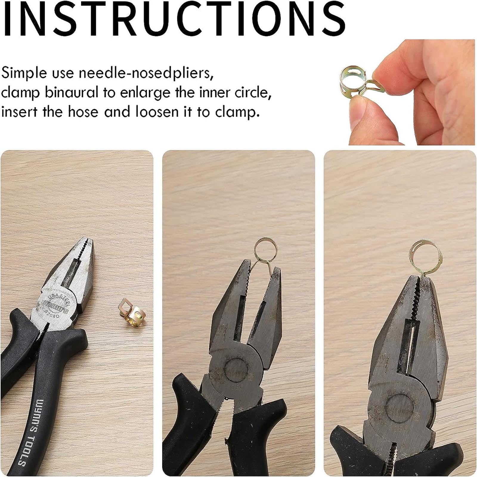 Pack of 150 Hose Spring Clamps Fuel Line Hose Clamps Attachment Hose Spring Clamp for Fuel Lines Water Pipes Air Hoses and Silicone Hoses - Image 4