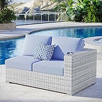 Vista 28 de Modway EEI-4302-LGR-GRY Sofá biplaza con brazo derecho, gris claro