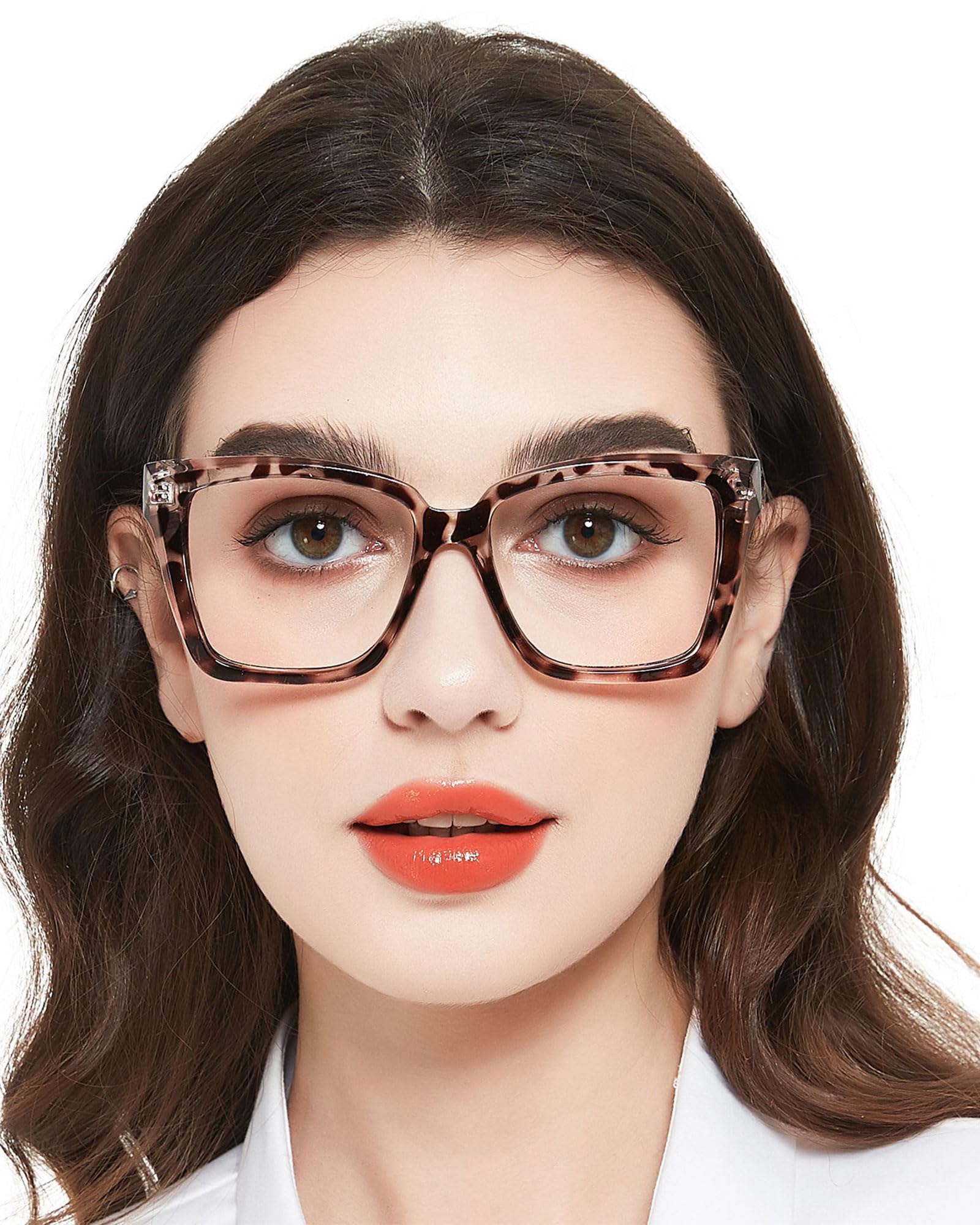 MARE AZZURO Extra Large Reading Glasses Women 2.75 Oversized Square Readers Big Face(Leopard, 2.75)