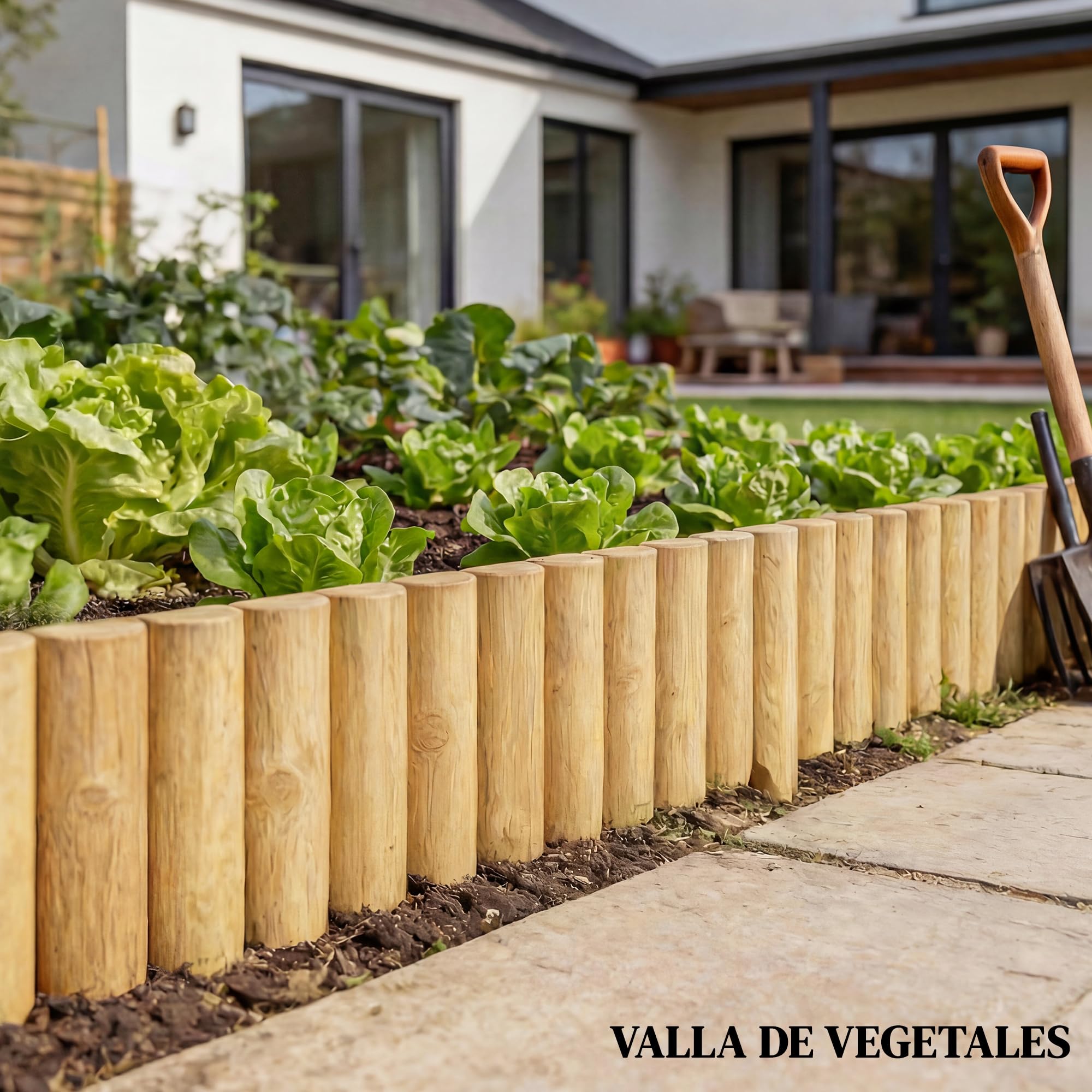 Outsunny Valla de Jardín de Madera 176x38 cm Barrera Natural | Resistente, Fácil de Instalar, Decorativa Exterior, Huerto, Patio, Terraza, Césped