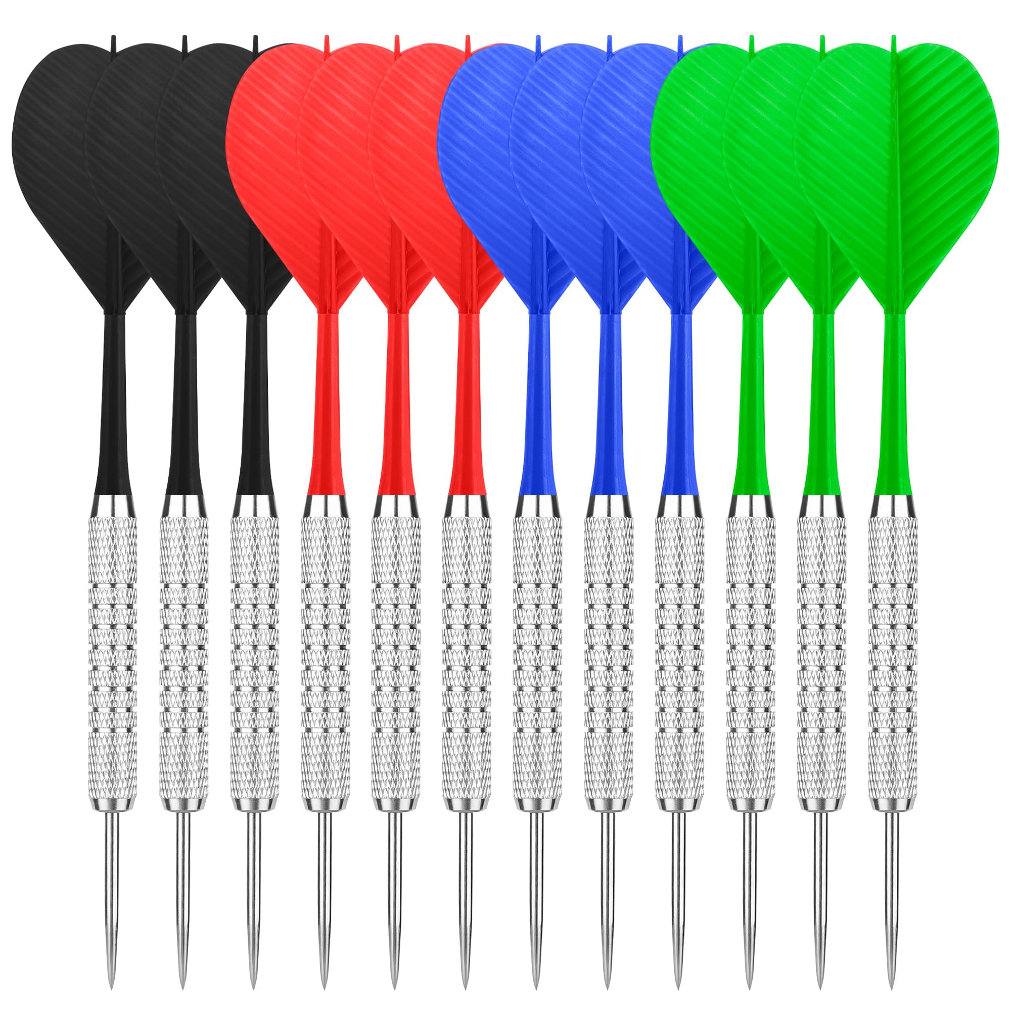 CyeeLife Steel Tip Darts,12 Pack Metal Tip Dart Set, Darts Metal Tip Set, Steel Darts for Dartboard