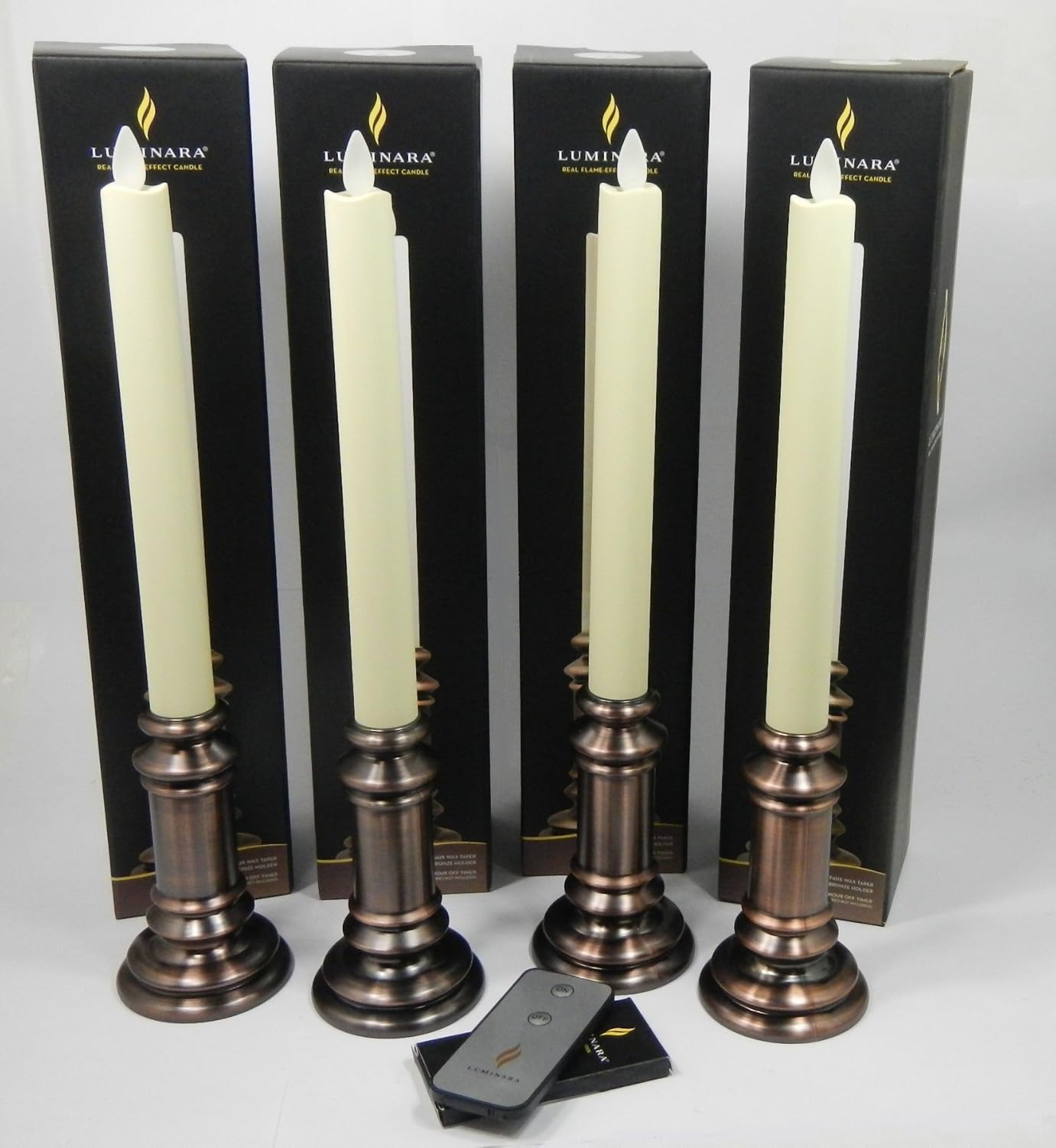 Luminara Flameless WINDOW CANDLES 8" Inch Ivory Tapers with 5" Inch