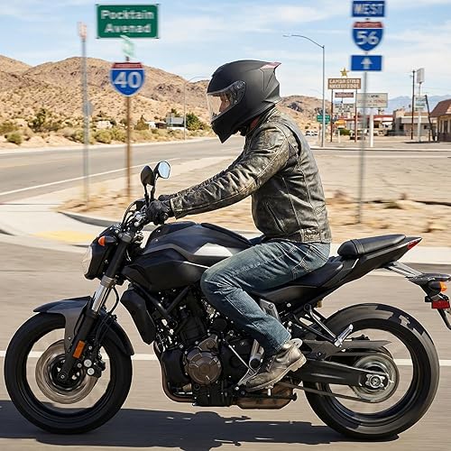 Vista 3 de DOT Casco de Motocicleta de Cara Completa Aprobado por DOT Casco de Carreras de Motocicleta de Calle Ligero para Adultos