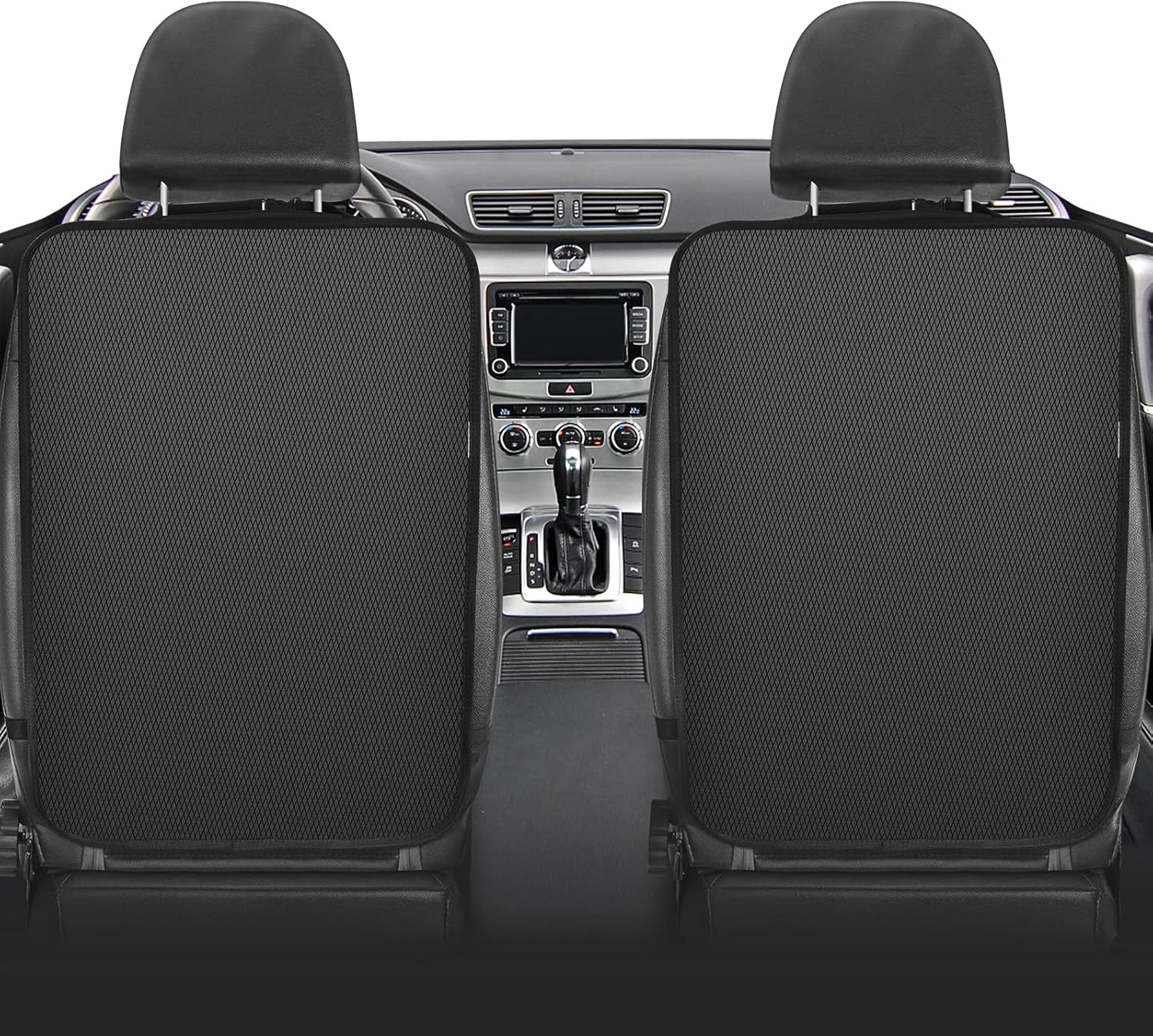 Meolsaek Kick Mats Back Seat Protector, Waterproof Oxford Seat Back Protector, Car Seat Back Protector for Kids, Back of Seat Protector for Kids Feet Car Seat (Black A -2pc)