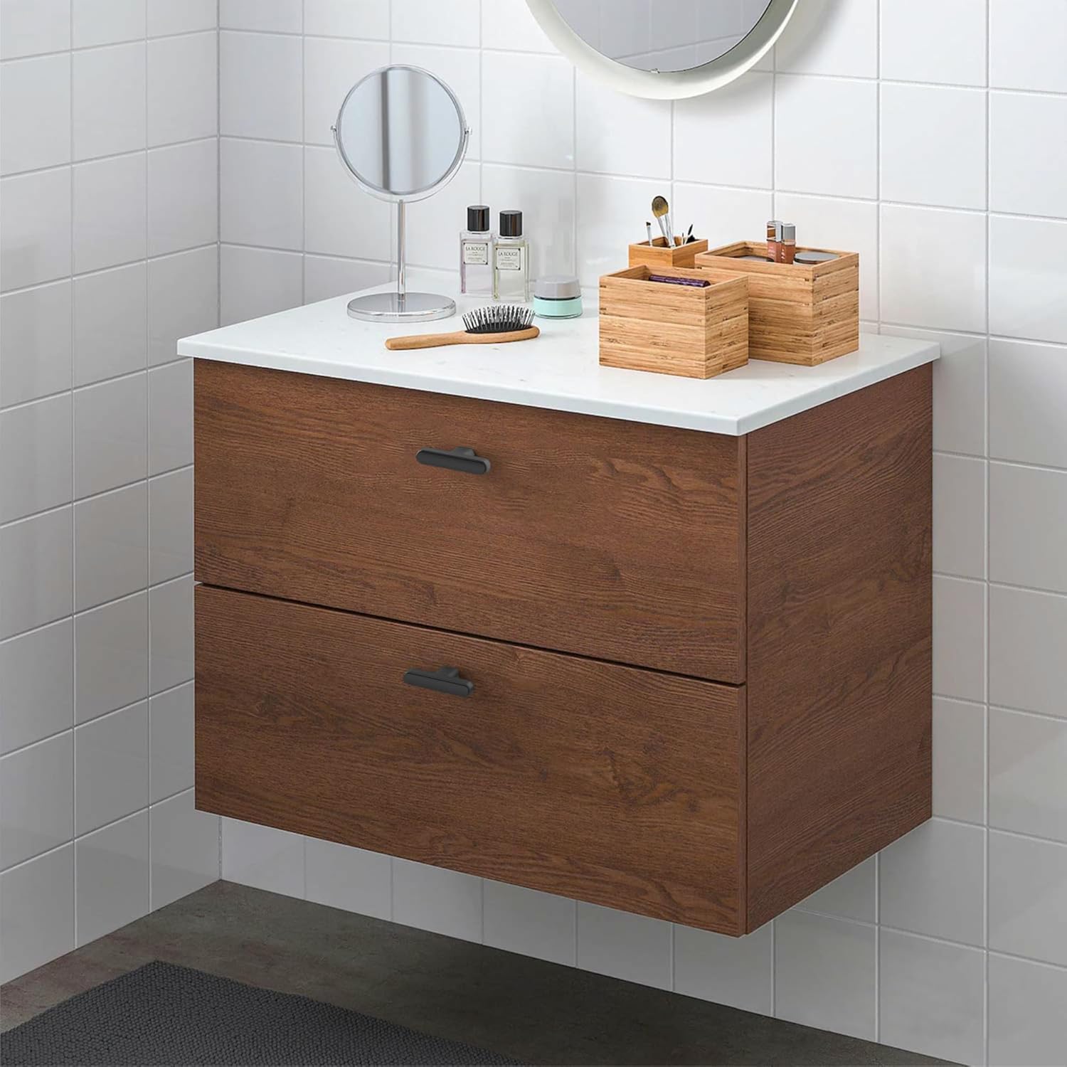 Alzassbg Cabinet Pulls, Matte Black, 5 Inch(128mm) Hole Centers, Modern Bar Style, Drawer Handles for Kitchen Cabinets, 10 Pack, AL3106MB