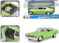 Vista 9 de Maisto 1:24 Escala 1970 Chevrolet Nova SS Vehículo fundido a presión (los colores pueden variar), verde