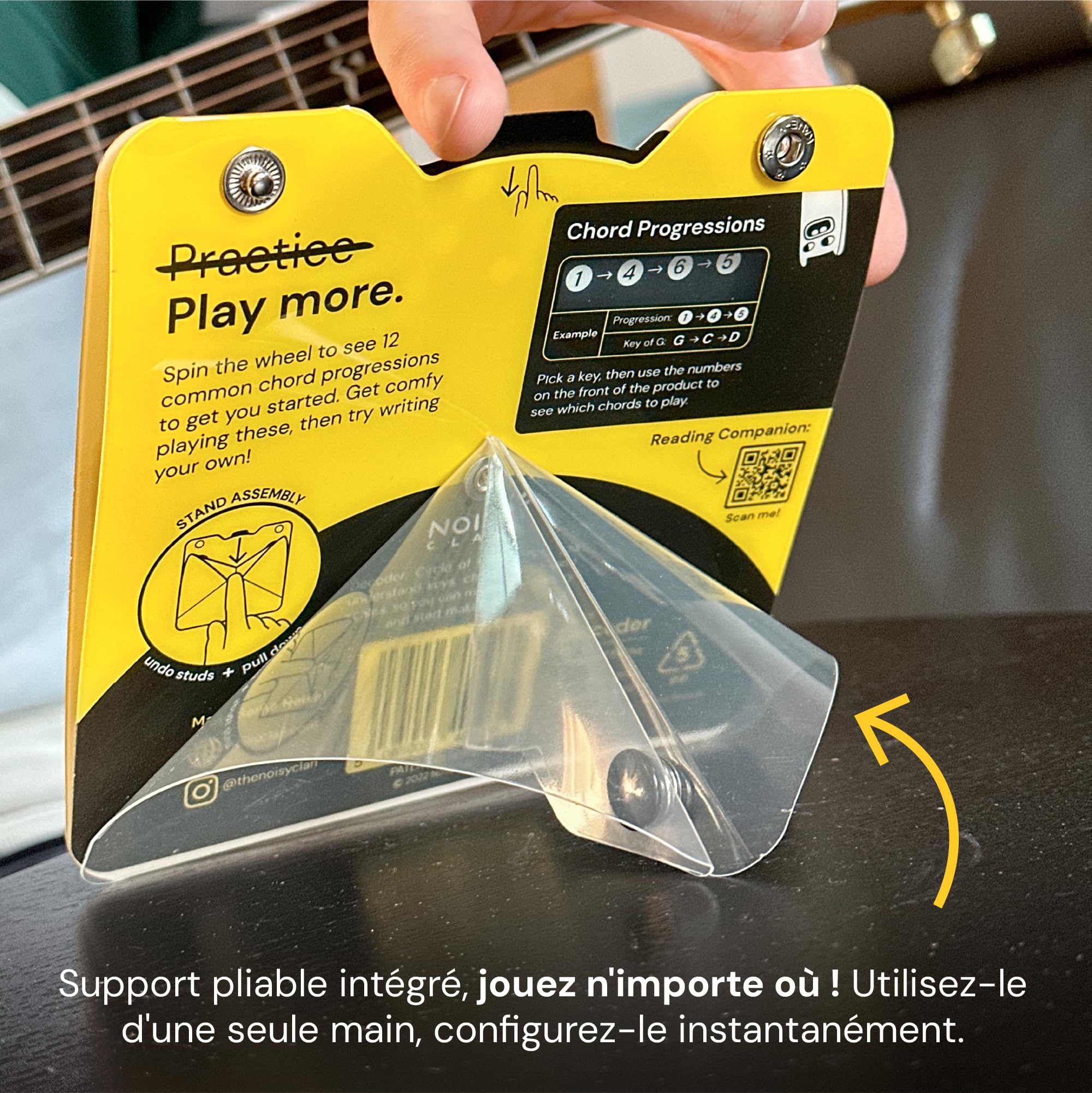 Noisy Clan – Cercle des Quintes + Livre Théorie Musicale en Français – Roue d’Accords Pro avec Support – Apprentissage Guitare, Harmonie, Progressions – Outil Musique Débutant