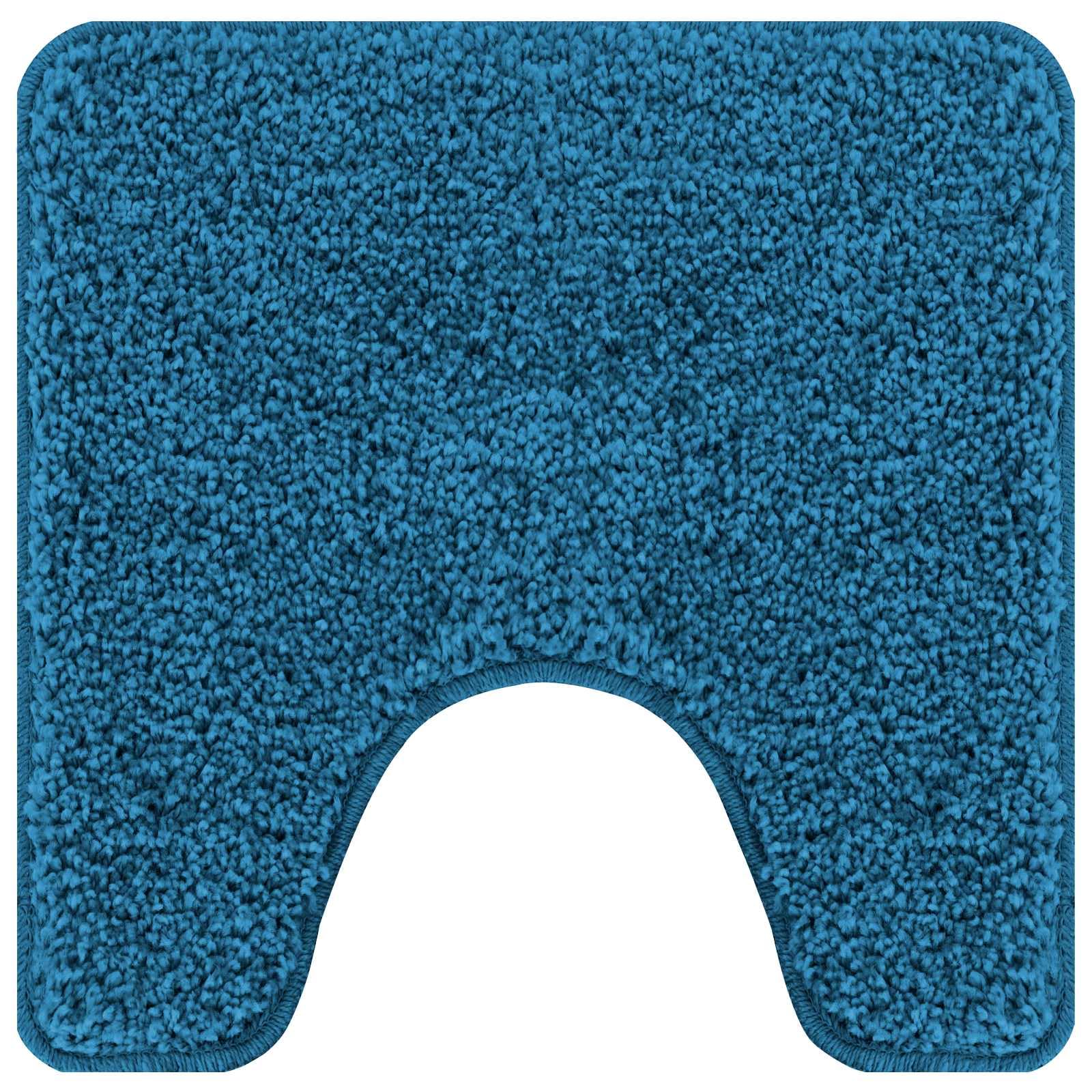 Ensemble de Tapis de Bain antidérapants 3 pcs Bleu en polypropylène, Dimensions 50x80 cm, Base en Latex antidérapante, absorbants et Moelleux pour Salle de Bain, Toilette, Douche et Spa
