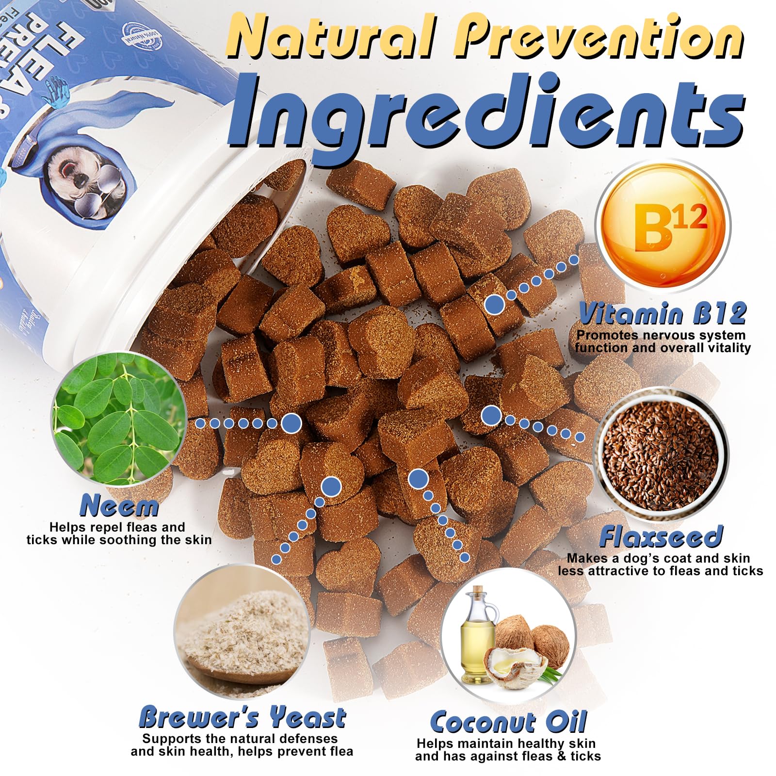Bailey & Buddies Flea & Tick Prevention Chews for Dogs, All breeds, Senior & Puppy Friendly, 2month supply - Image 4