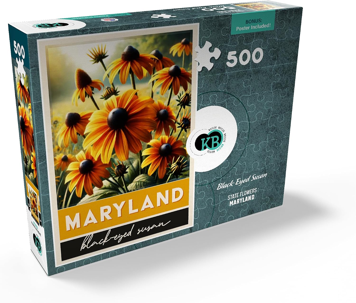 MyPuzzle State Flowers Series: Maryland, Black Eyed Susan - Premium 500 Piece Jigsaw Puzzle for Adults