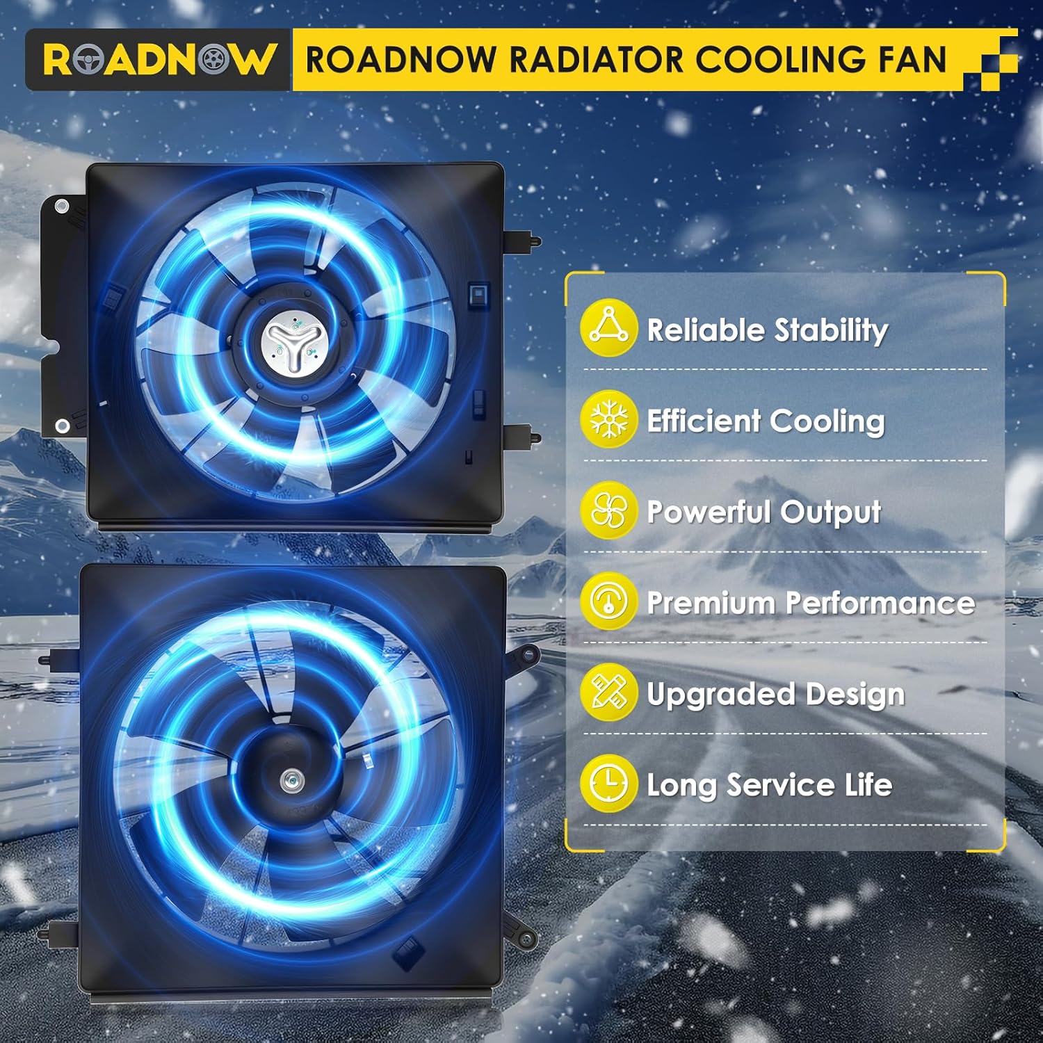 HO3113116 Radiator Cooling Fan Fit for Honda CR-V 2.4L 2002-2006, for Honda Element 2.4L 2003-2006 Replacement Radiator Fan Assembly 19015P08013 338616P3G003 38611PNA00 38611PNA003