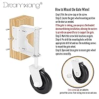 Vista 3 de Kit de ruedas de puerta con resorte para cercas de PVC de madera, rueda auxiliar resistente, rodillos de soporte para valla rodante al aire libre