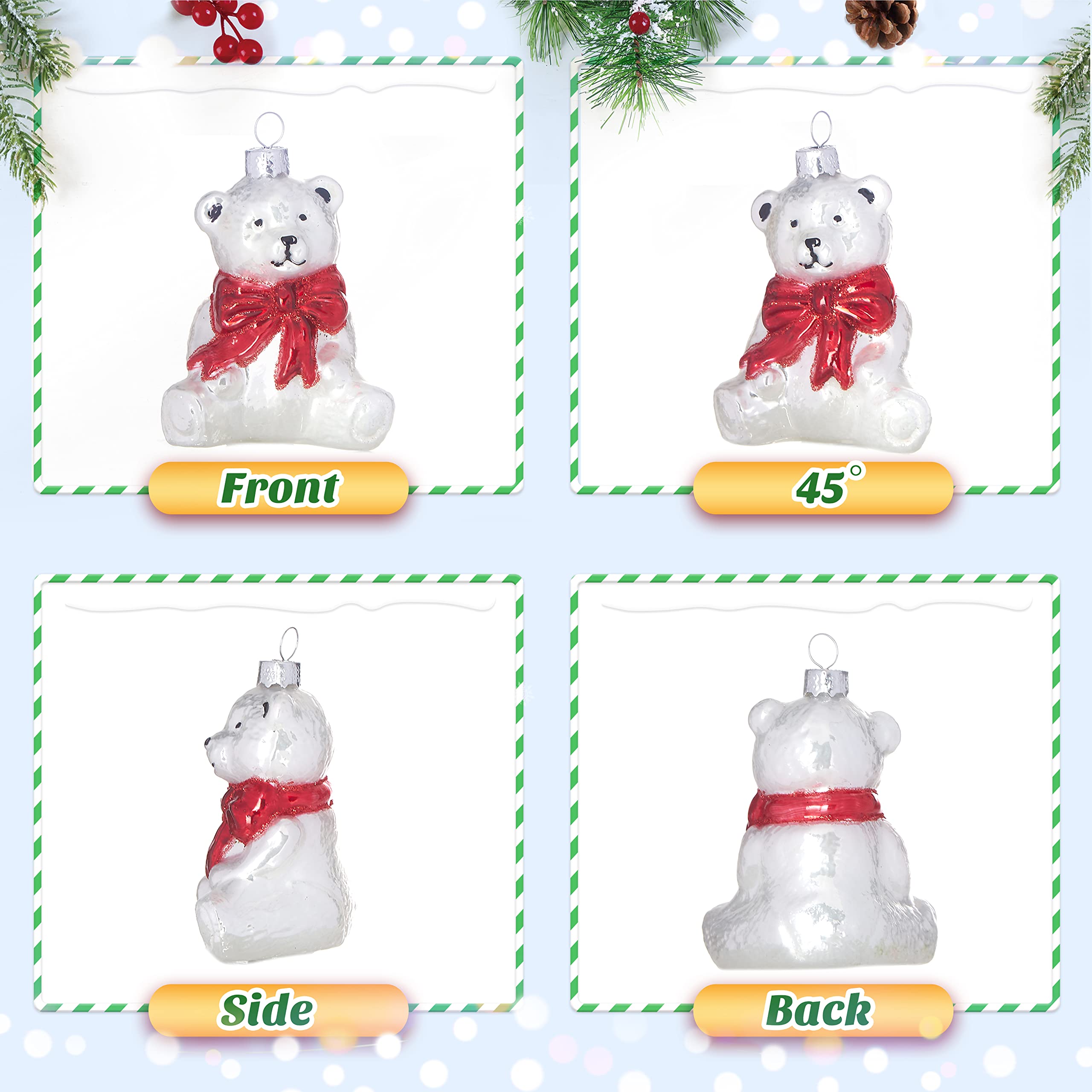 Amazon.co.jp: HappySpot ガラス製ホッキョクグマシリーズ クリスマス