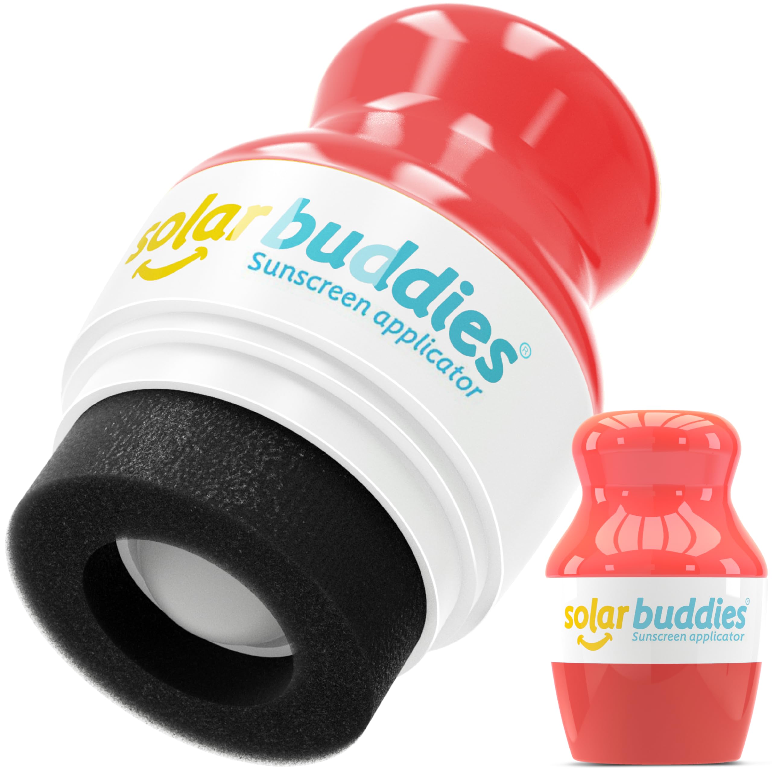 Solar Buddies Sonnencreme-Applikator - Rot - Nachfüllbarer Roll-on Schwammapplikator für Sonnencreme, Sonnenmilch & Lotion für Kinder, Erwachsene & Familien - Fasst 100ml