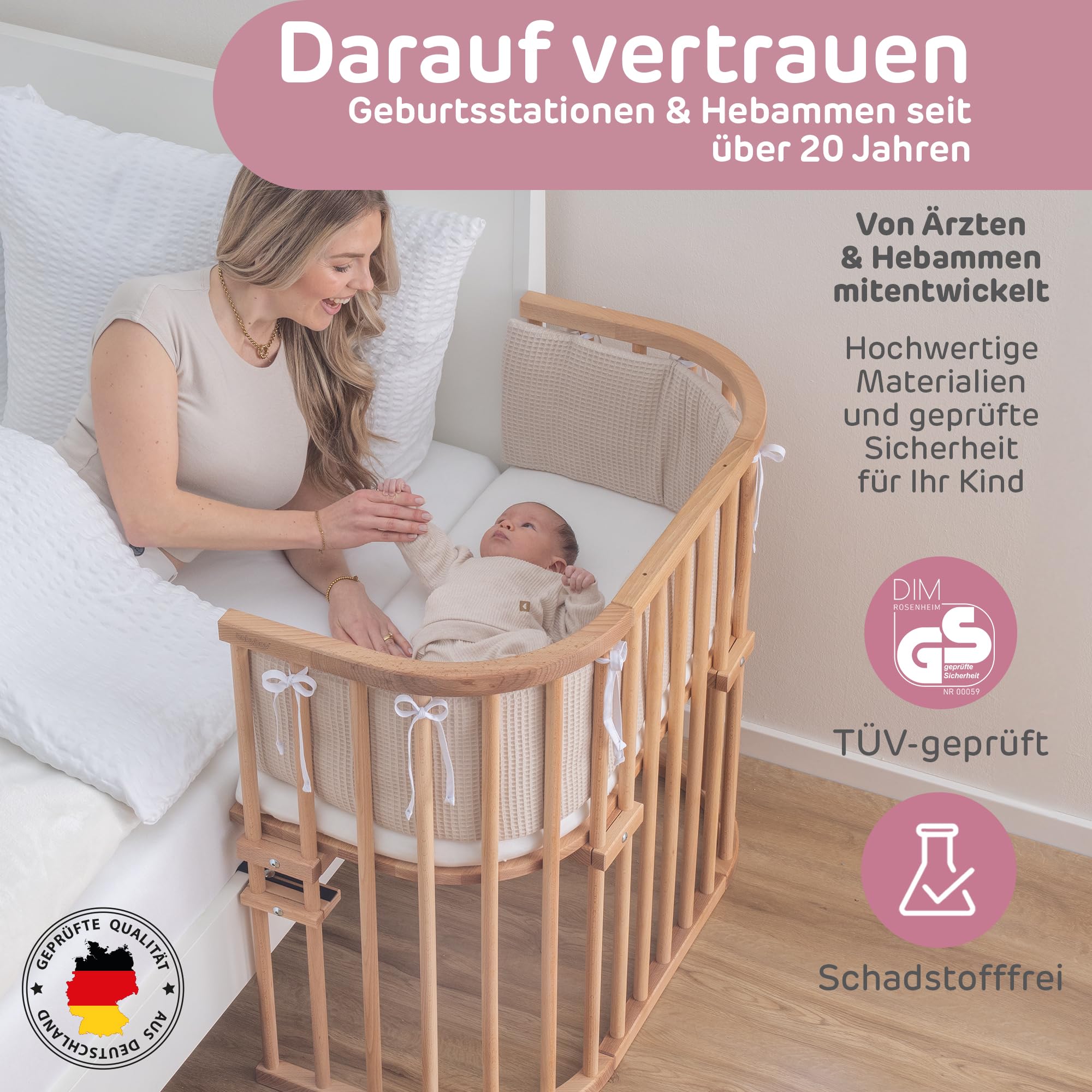 babybay Original lit cododo en bois de hêtre massif modulable hauteur réglable lit bébé évolutif