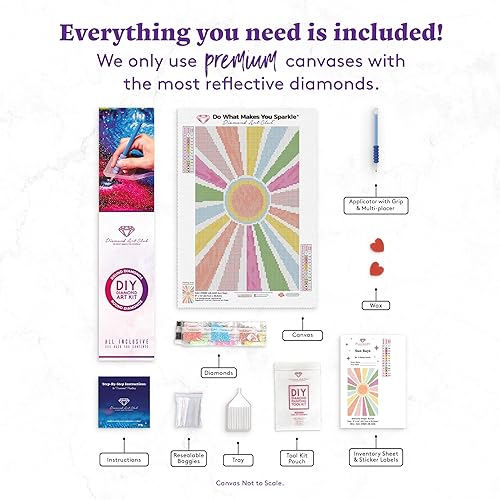 Miniatura 79 de DIAMOND ART CLUB - Juego de pintura con diamantes, lienzo de Vitral de flores”, lienzo redondo 5D para principiantes, divertidas manualidades