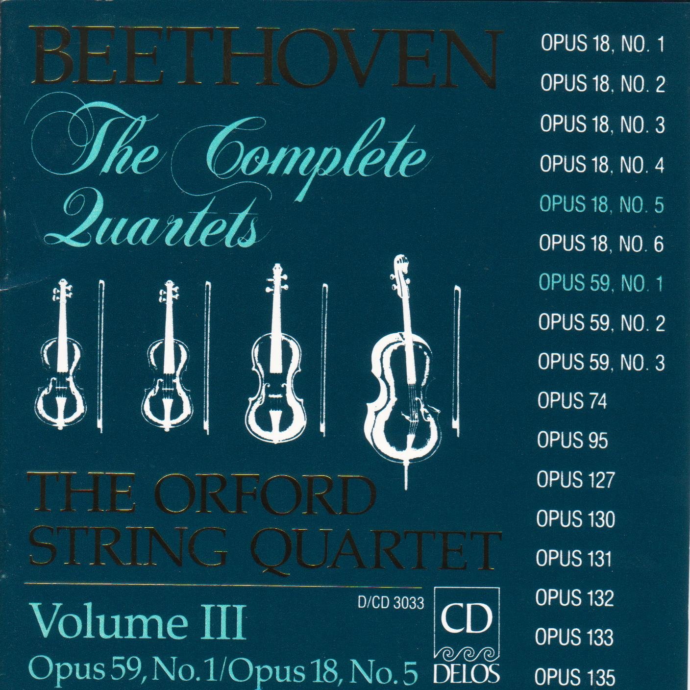 String Quartets Vol. Iii [Audio CD] BEETHOVEN and Beethoven