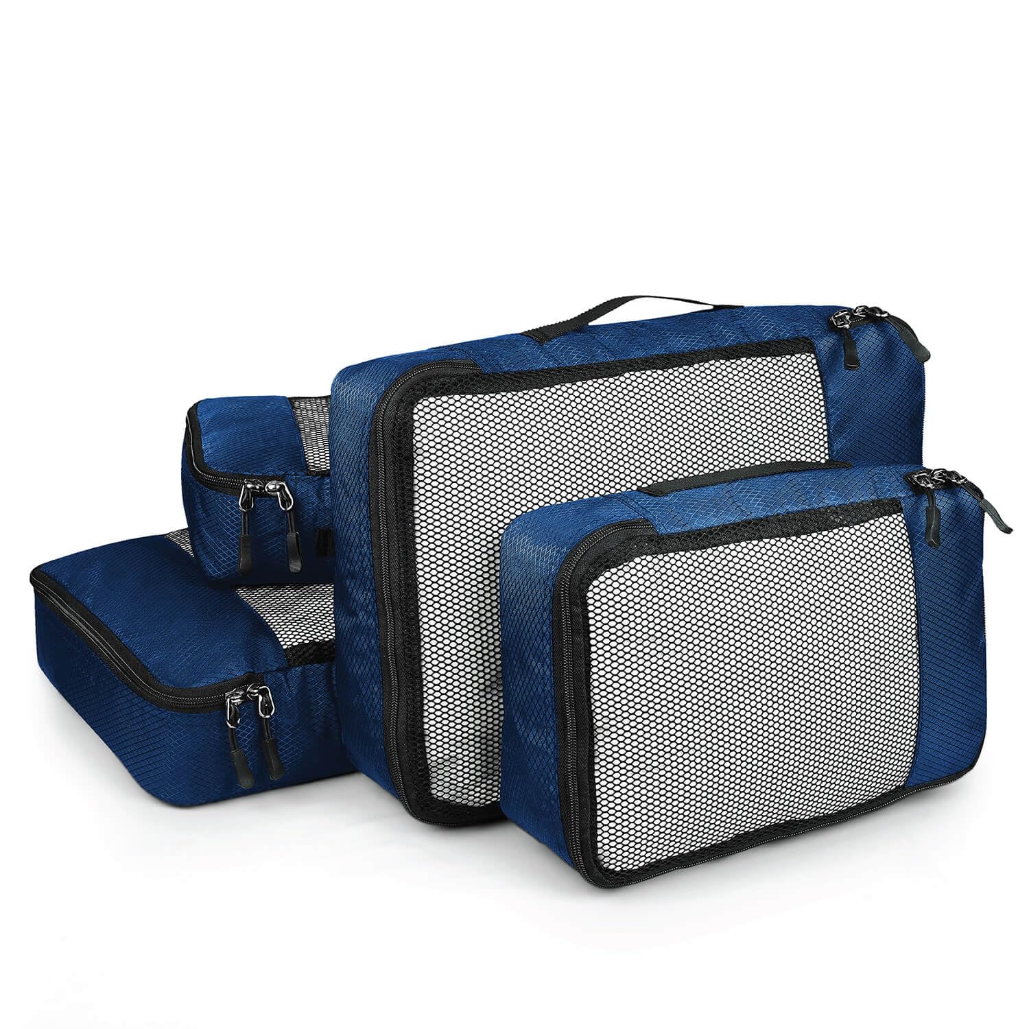 Packing Cubes Travel Pouch/Bag Suitcase Organiser Set of 4 (2 Medium and 2 Small) (Navy Blue)-image-44