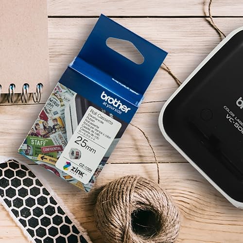 Miniatura 2 de Brother CZ-1004 Caja de rollo de tinta cero, longitud continua, 0.984 in (W) x 16.4 ft (L), suministros originales, blanco
