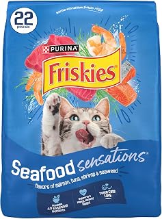 Friskies Seafood Sensations Dry Cat Food Salmon Tuna Shrimp Seaweed 22 lb Bag Complete Nutrition