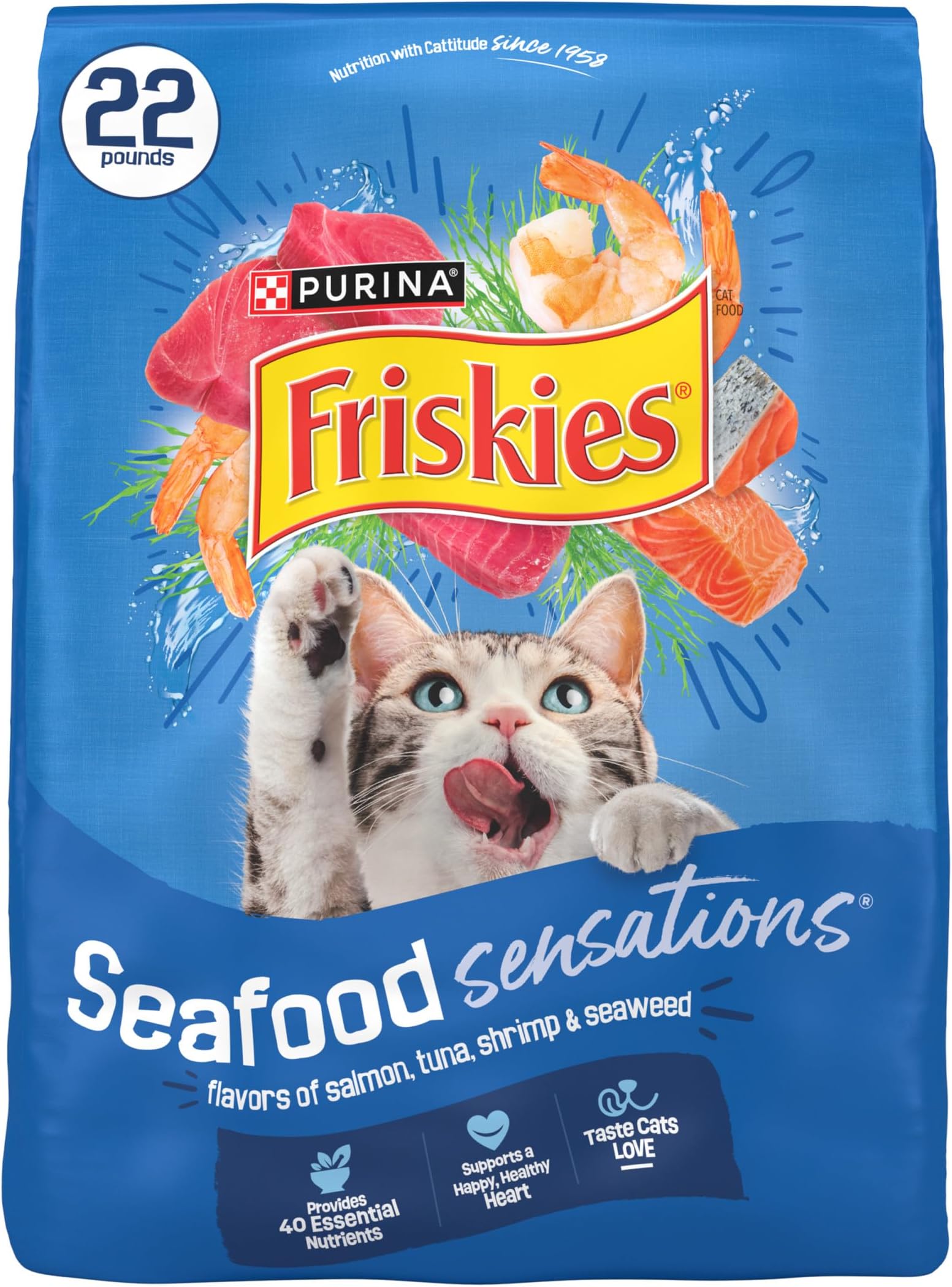 Purina Dry Cat Food, Seafood Sensations - 22 lb. Bag