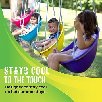 Swurfer Coconut Toddler Swing Comfy Baby Swing Outdoor, 3- Point Adjustable Safety Harness, Secure, Safe Quick Click Locking System, Blister-Free Rope, Easy Installation, Ages 6-36 Months
