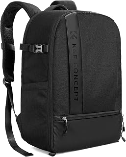 K&F CONCEPT カメラリュック 一眼レフ カメラバッグ 防水 大容量 三脚 15.6インチpc収納可 レインカバー付 多機能 夜行安全保護 バックパック メーカー直営店