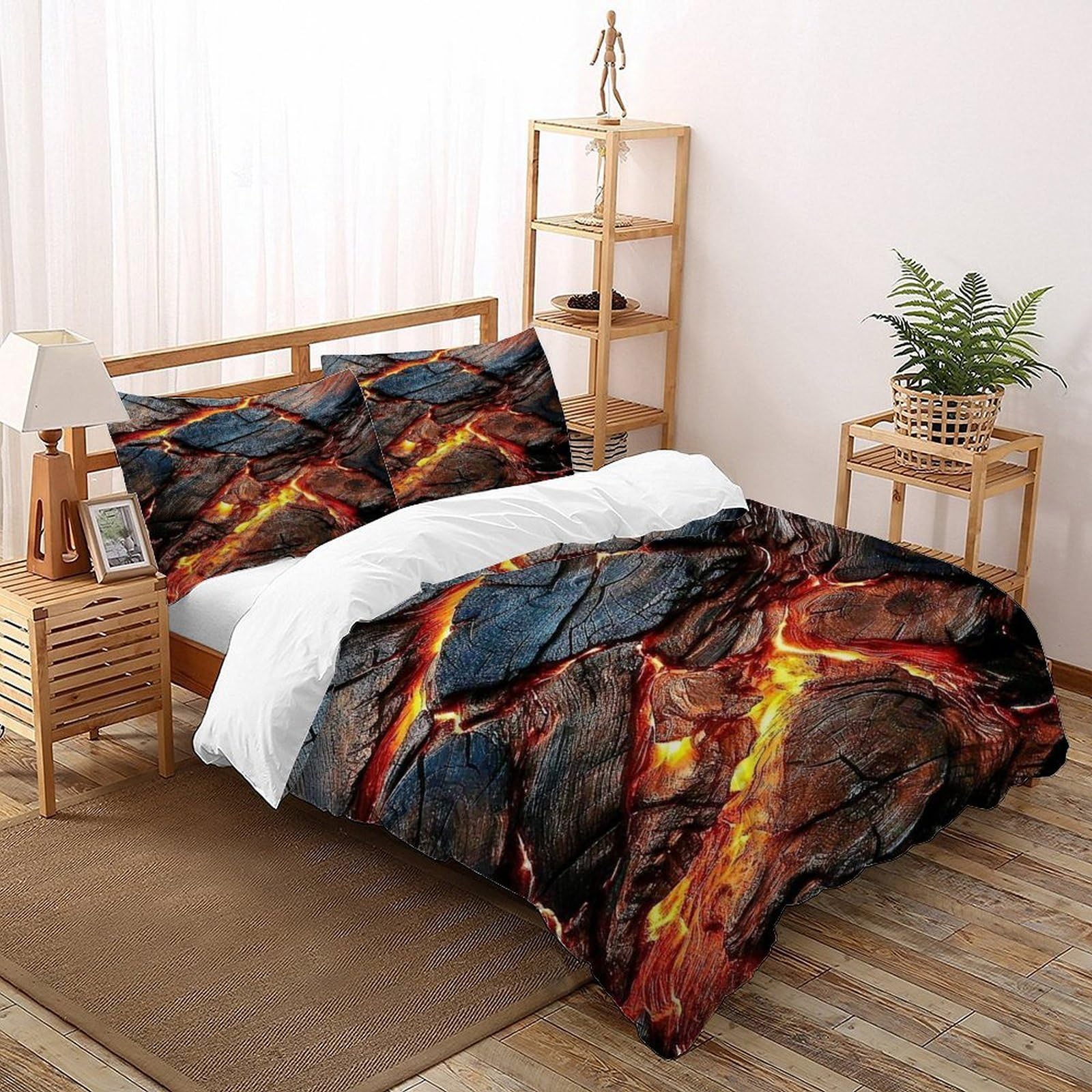 Housse de couette 3 pièces avec fermeture éclair motif gothique