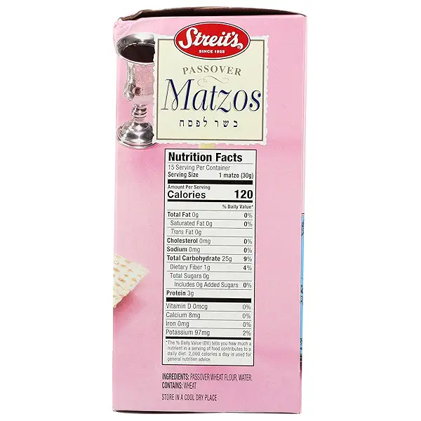 STREITS Passover Regular Unsalted Matzo, 16 OZ 2