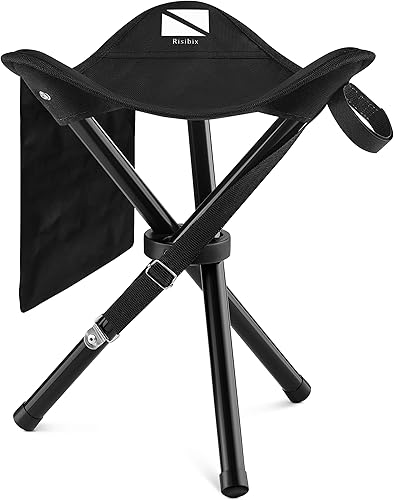 Trípode plegable taburete de 13.4 pulgadas - Asiento ultra portátil, mejor para jóvenes + bolsillo - Taburete de campamento de 1 libra, taburete de