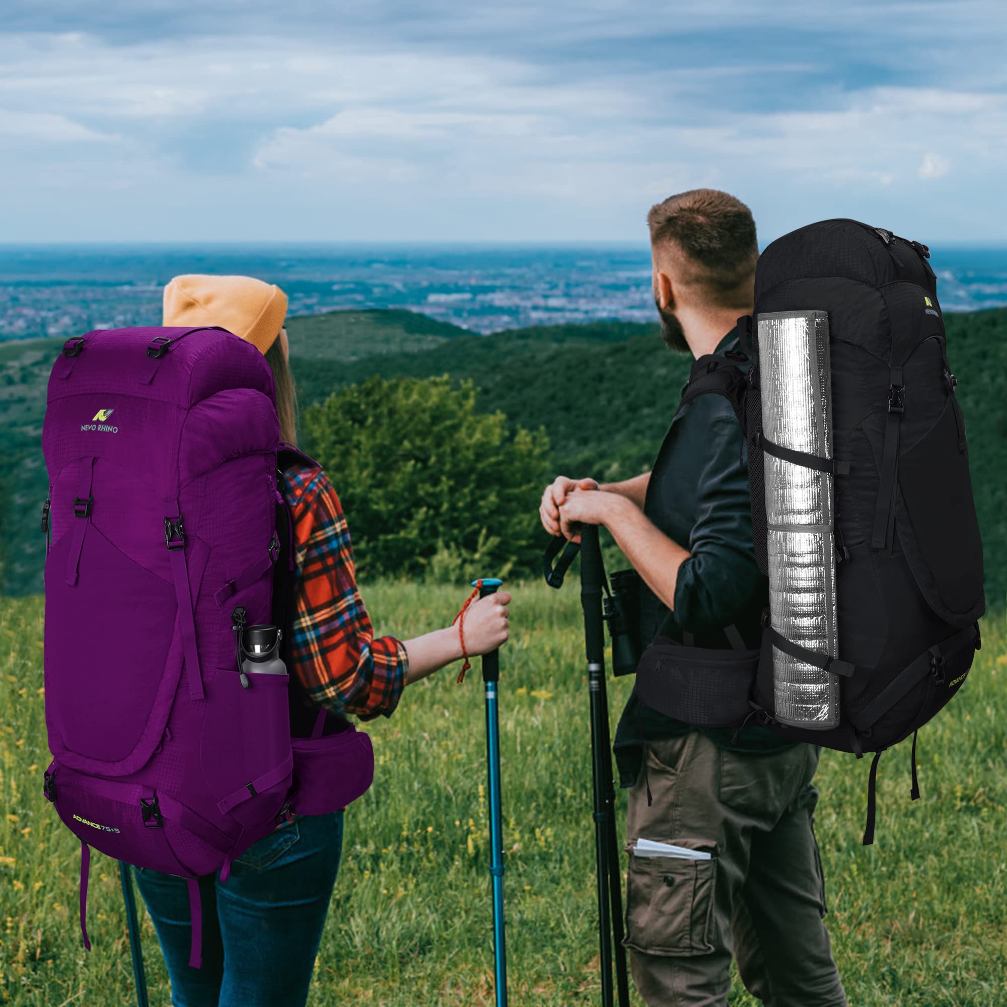 NEVO RHINO plecak turystyczny, 40 l/50 l/60 l/70 l/80 l wodoodporny plecak kempingowy z plecakiem | wspinaczka górska