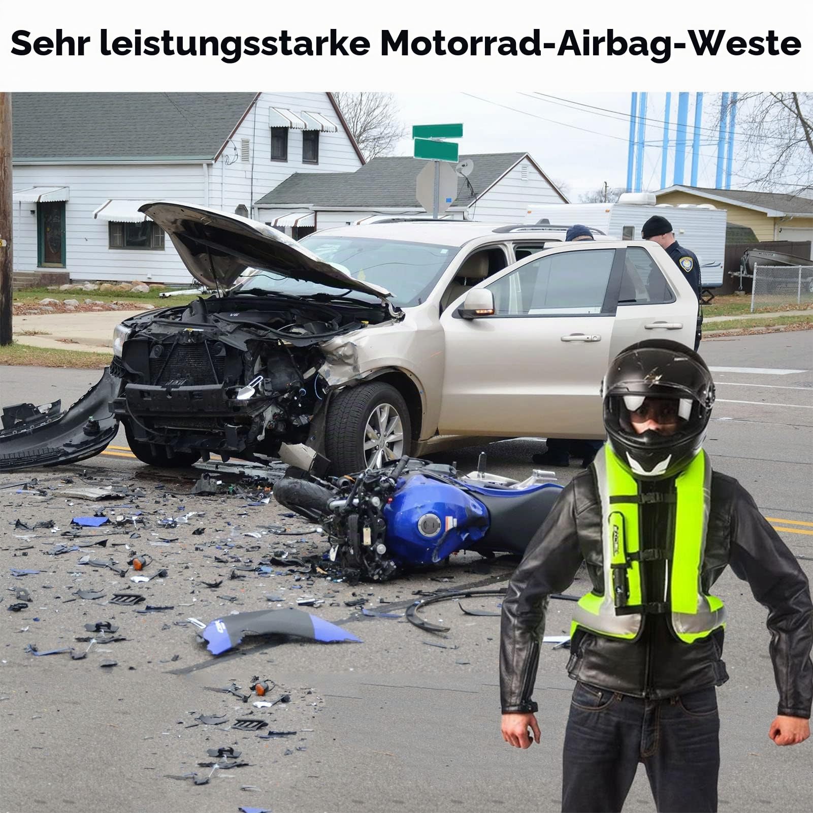 Airbag Weste Motorrad Reiten Für Herren Zertifiziert Professionelle Verstellbare Reflektierend Motocross Schutzkleidung