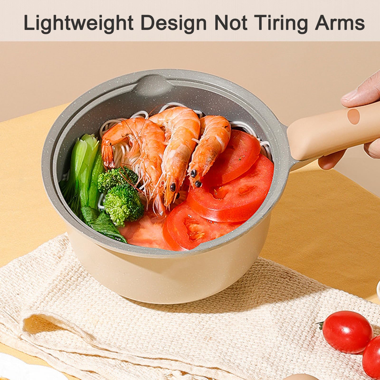 Nonstick Cartoon Milk Sauce Pan 2.3 QT - PFOA Free Aluminum Pot With Glass Lid For Stove Tops