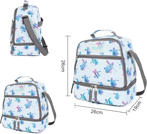 Miniatura 3 de Tilami Bolsas de almuerzo aisladas con correa ajustable, bolsas enfriadoras resistentes al agua, bolsas Bento para niños pequeños, Girasol,