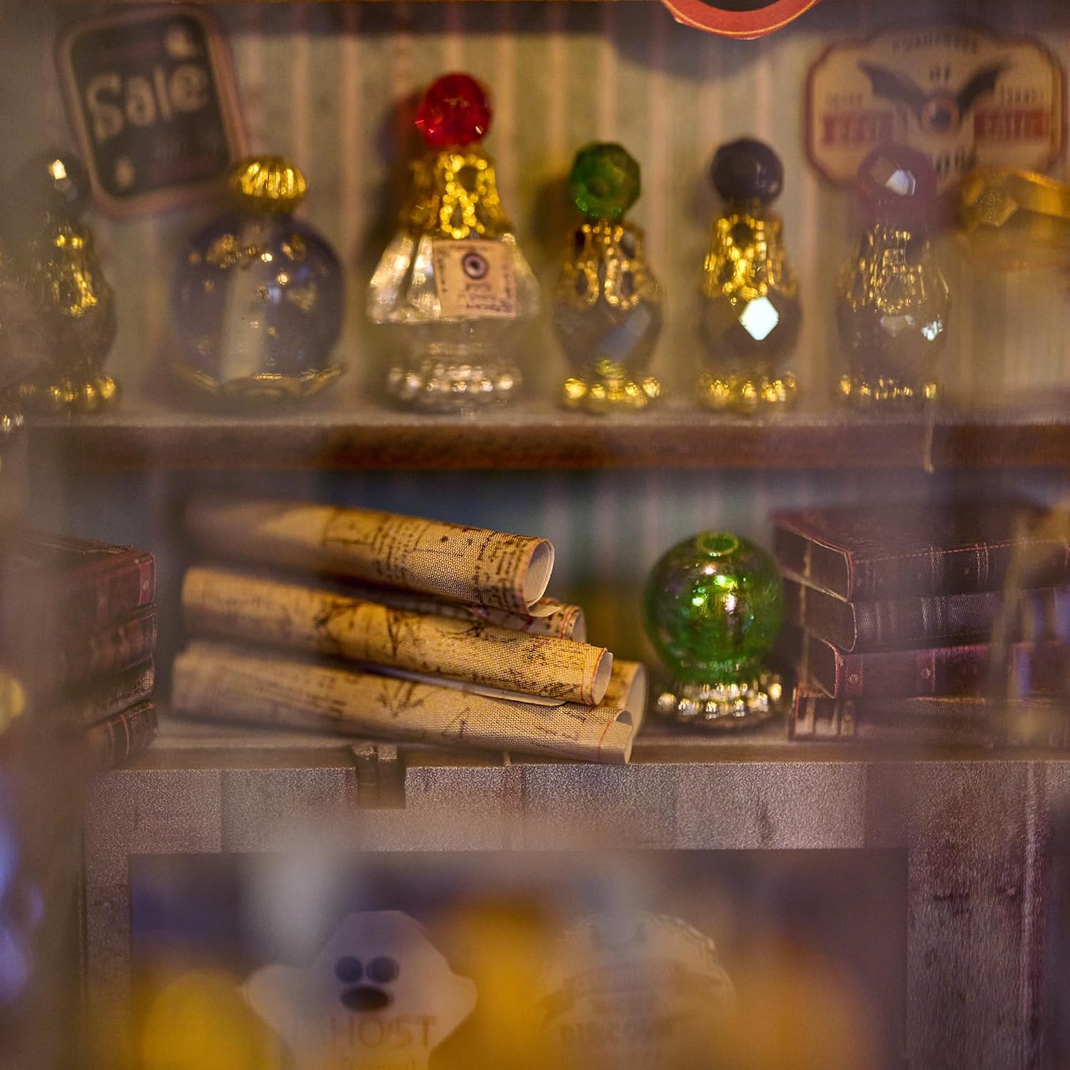 Hands Craft Magic Shop DIY Book Nook Kit with Touch LED Lights – 322-Piece 3D Puzzle, Miniature House Bookshelf Insert – Enchanted Potion Store Wooden Craft Kit for Adults & Teens