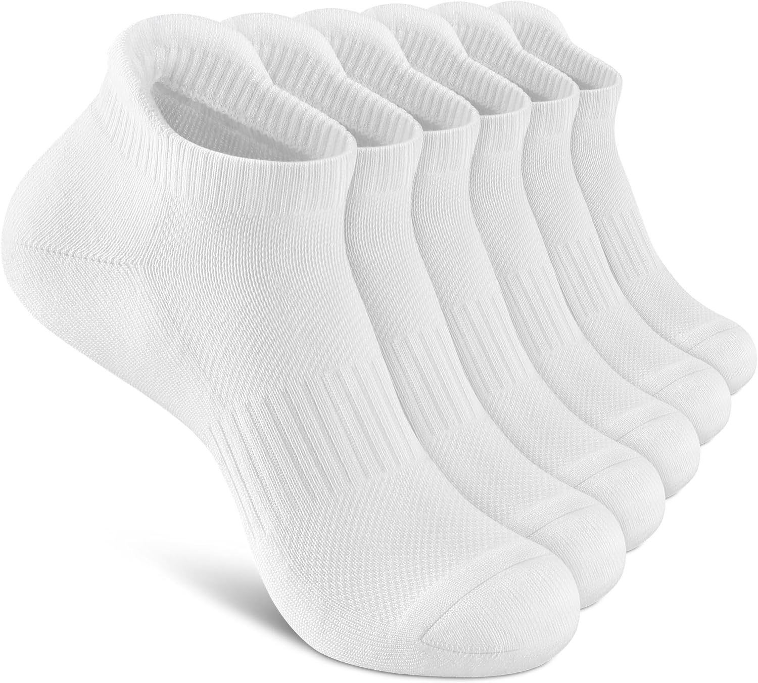 Felicigeely Ankle Athletic Running Socks Low Cut Sports Socks Breathable Cushioned Tab Socks for Men Women 6 Pairs