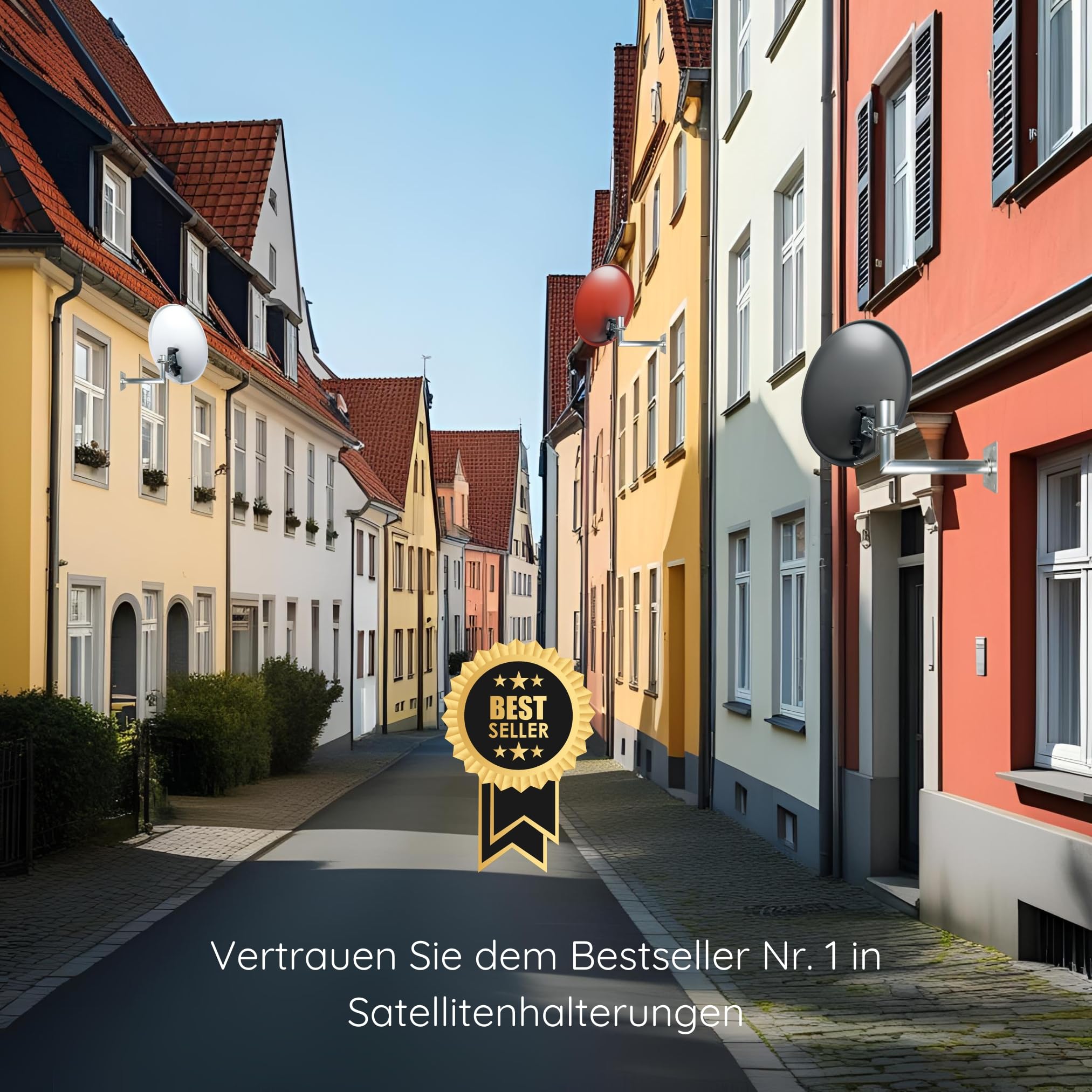 SCHWAIGER -5149- Soporte para Antena parabólica | Antena Sat | Sistema de satélite | Soporte de Pared | Aprobado por TÜV | Distancia a la Pared 35 cm | Plata
