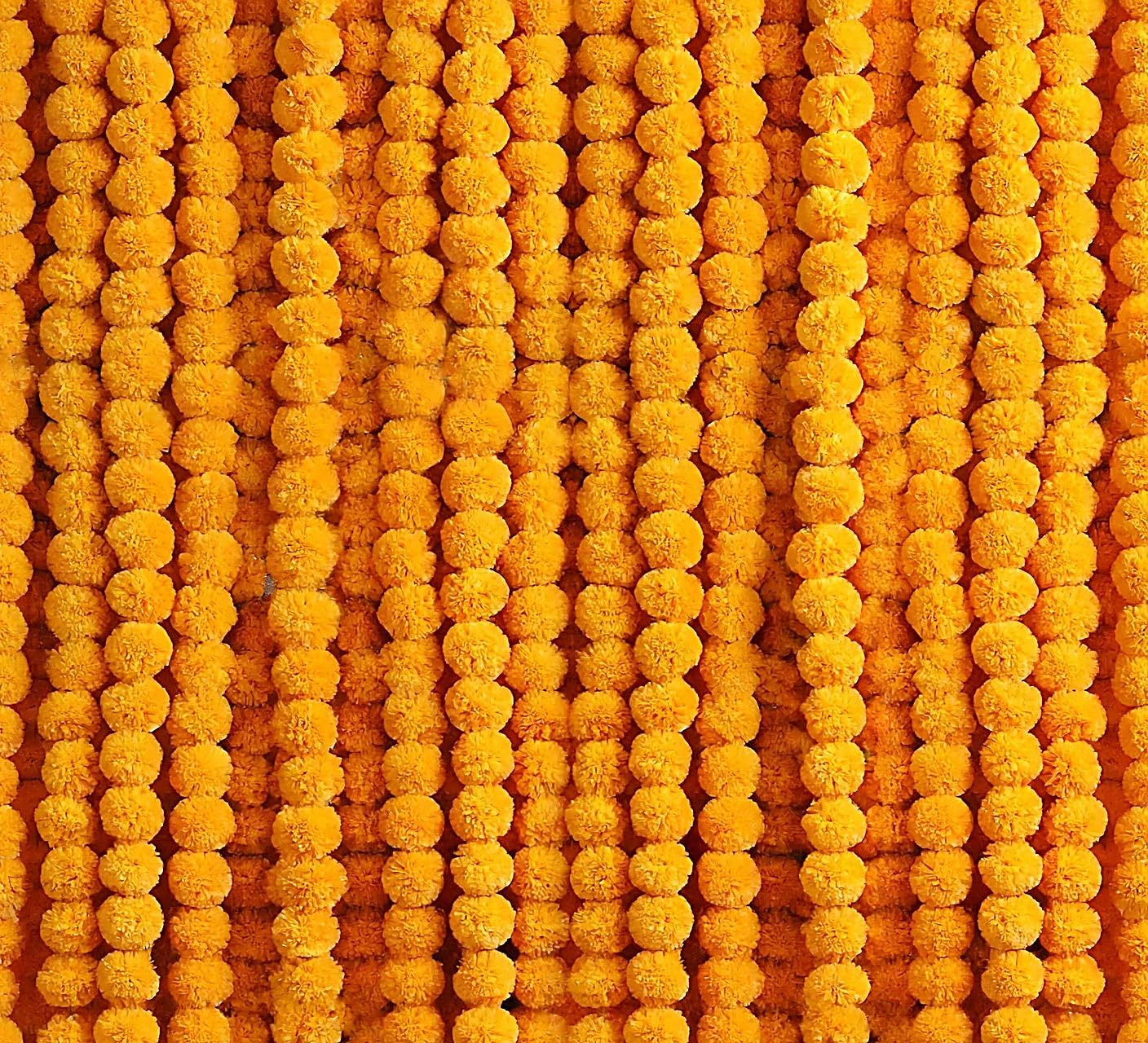 5 PC - 5 feet Marigold Garland |Indian/American Wedding Party Mantle Decoration, Faux Garlands Wedding Garland, Diwali Decoration, Spring Bush Floral!
